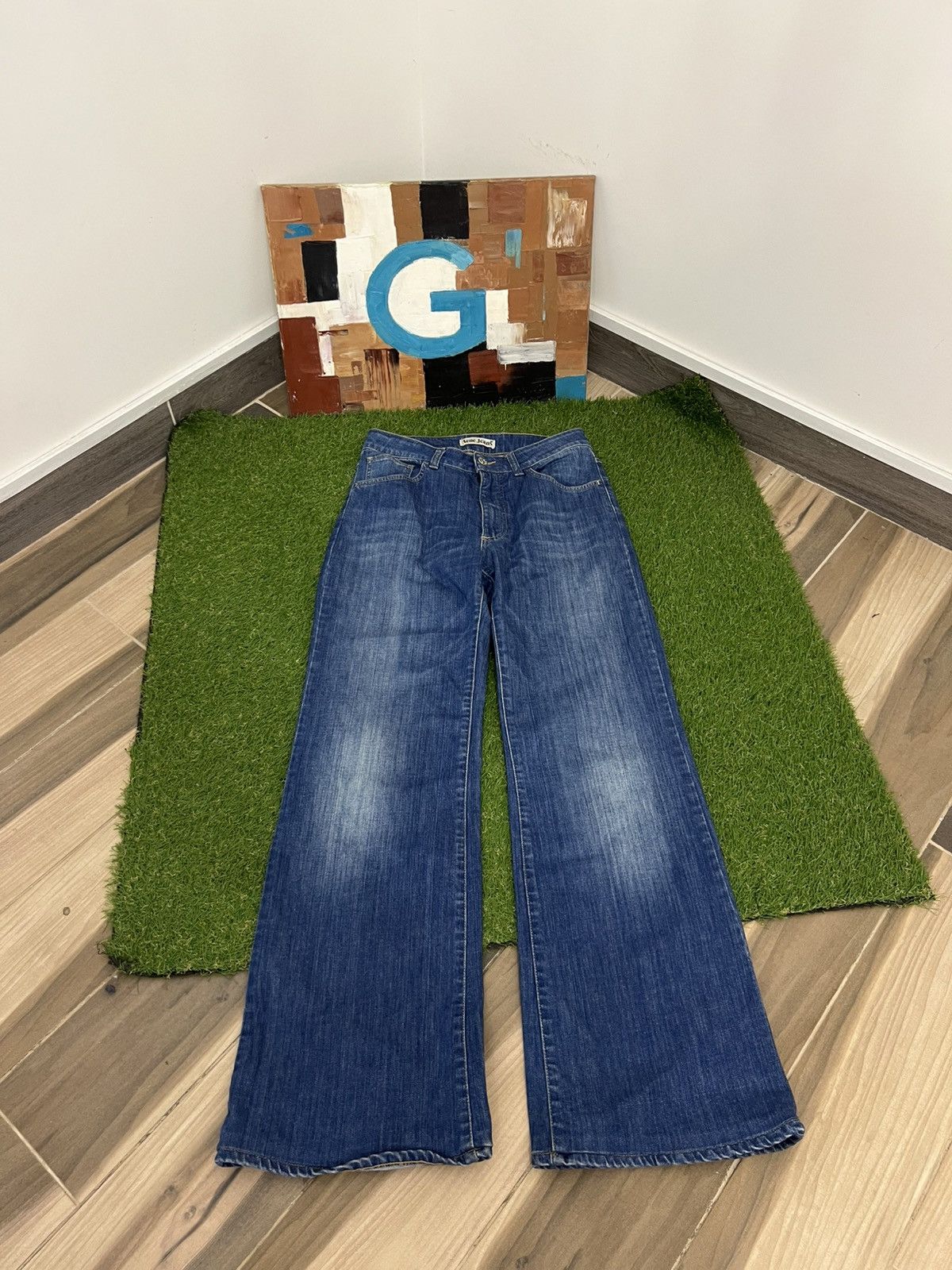 Acne Studios Women’s Blue Luxury Straight Denim Jeans