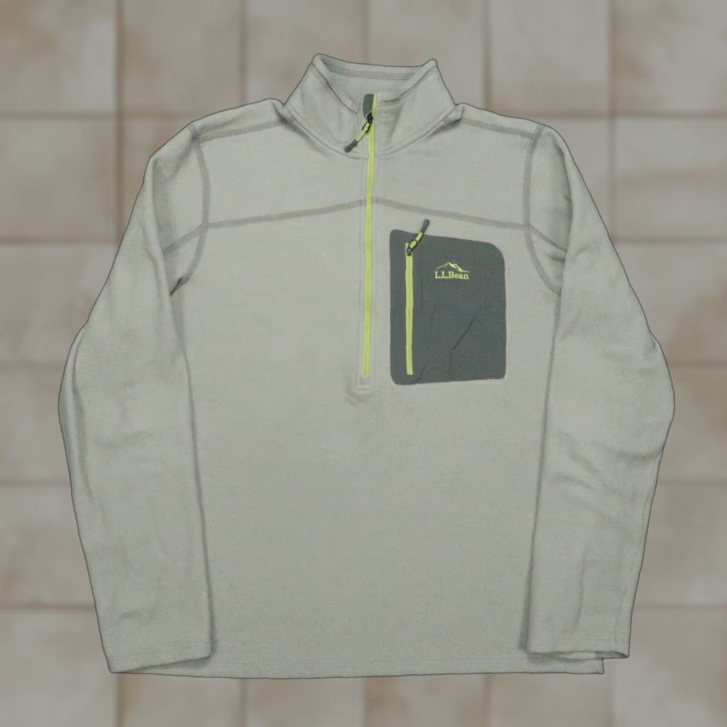 Vintage LL Bean Mens Pullover Medium Gray Half Zip North Ridge Fleece Hiking Slightly Fitted Size US M / EU 48-50 / 2 - 1 Thumbnail