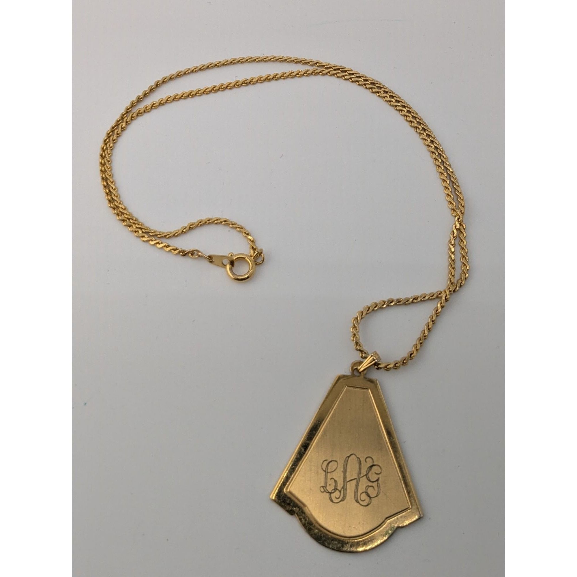 Other Vintage Art Deco Style LAG Monogram Engraved Gold-Tone Penda Size ONE SIZE - 6 Thumbnail