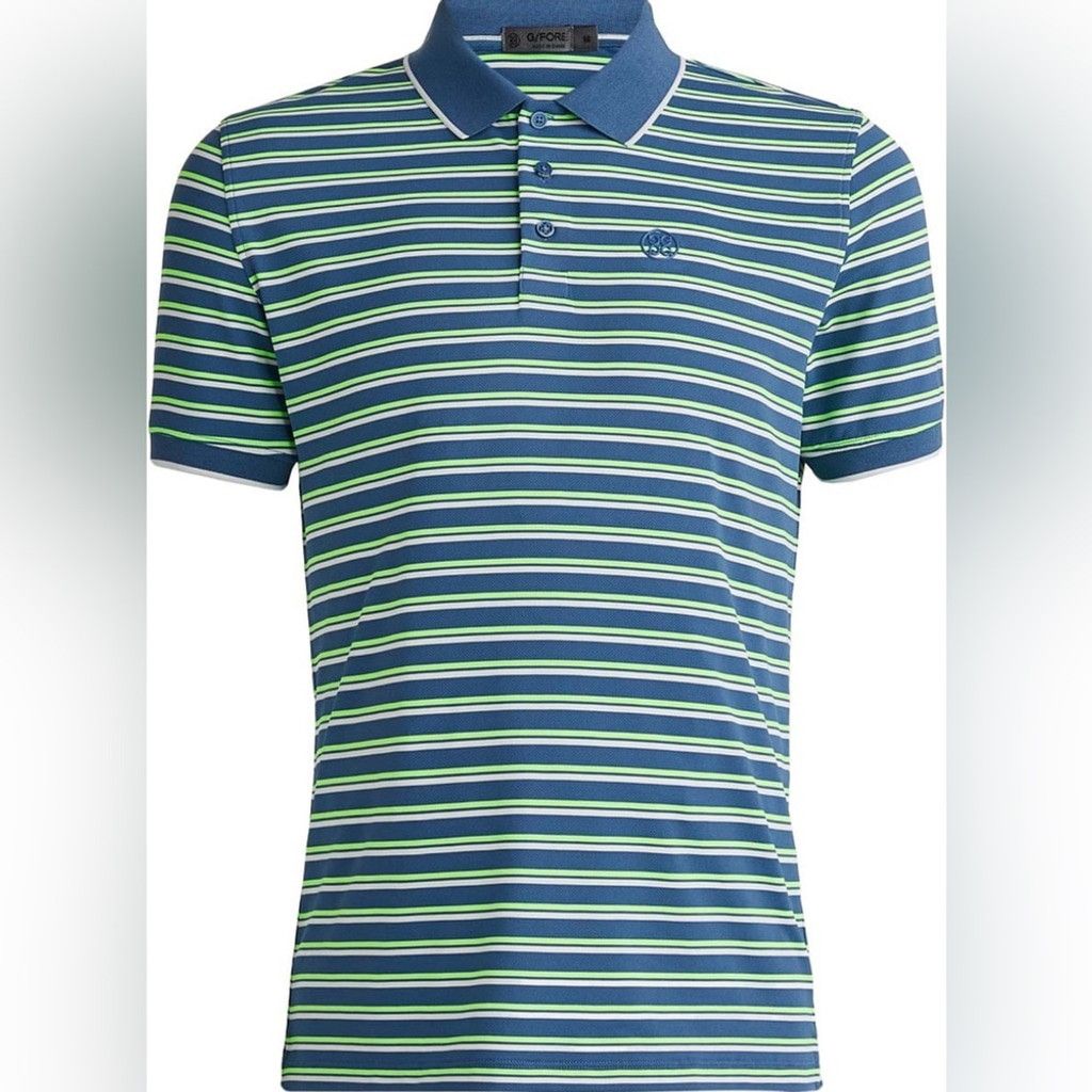 G/FORE G/Fore Men’s Med Blue Green Stripe Golf Jersey Polo Shirt Size US M / EU 48-50 / 2 - 11 Thumbnail