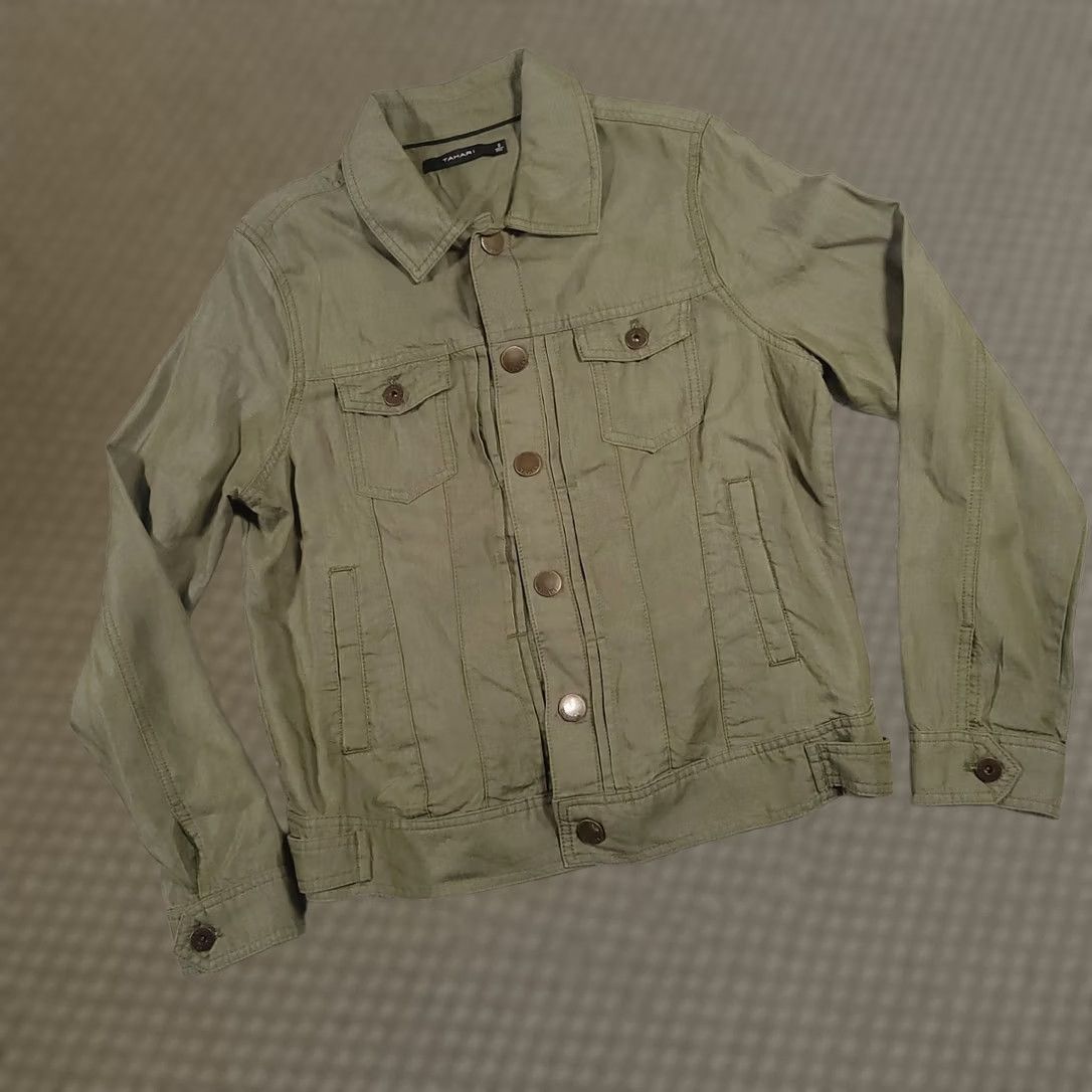 Vintage Tahari Tensel Pin Tuck Jacket Women’s Small Green Snap Closure Casual Travel Size S / US 4 / IT 40 - 1 Thumbnail