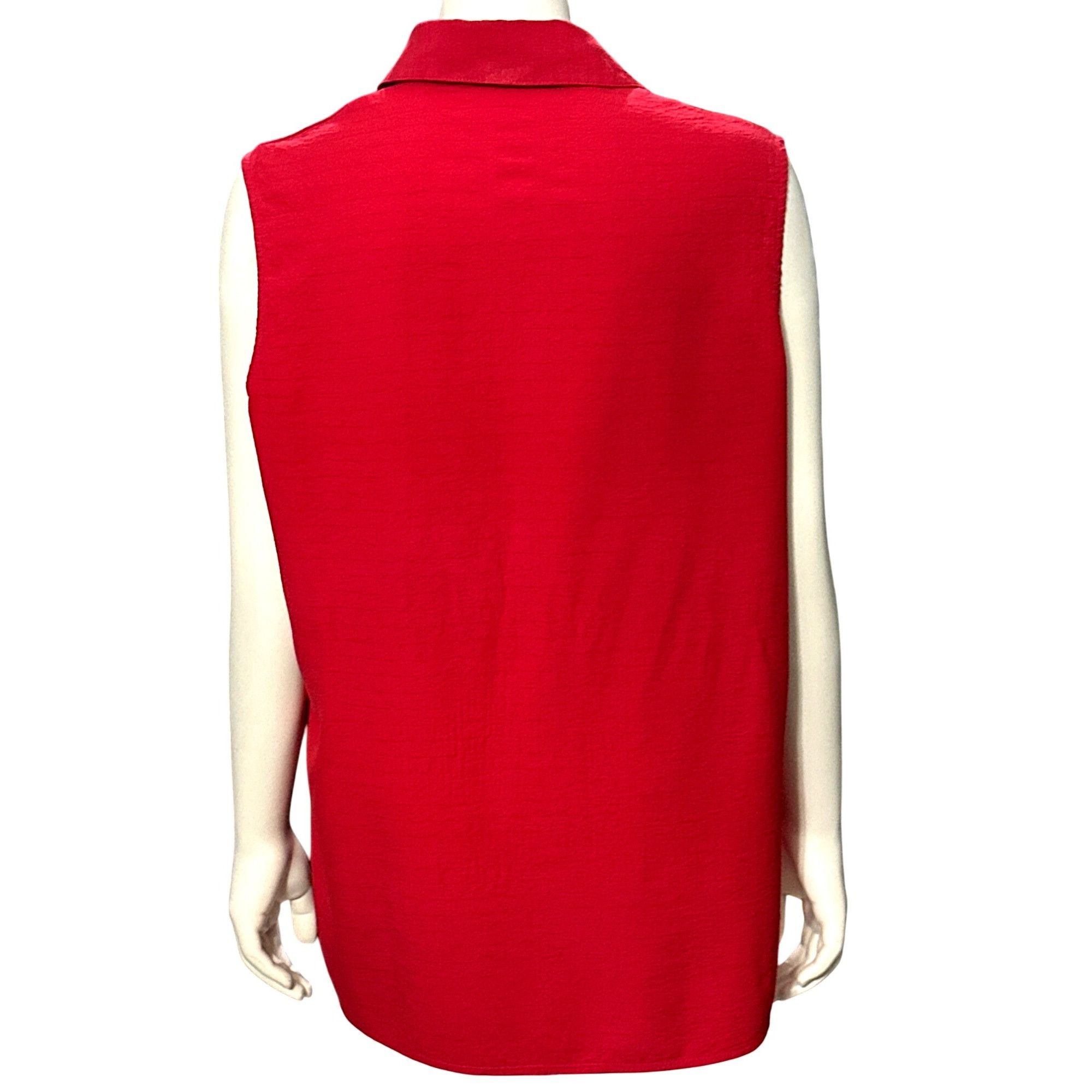 Other CCC Sleeveless Silhouette Red Button Down Blouse With Collar Size L / US 10 / IT 46 - 3 Thumbnail