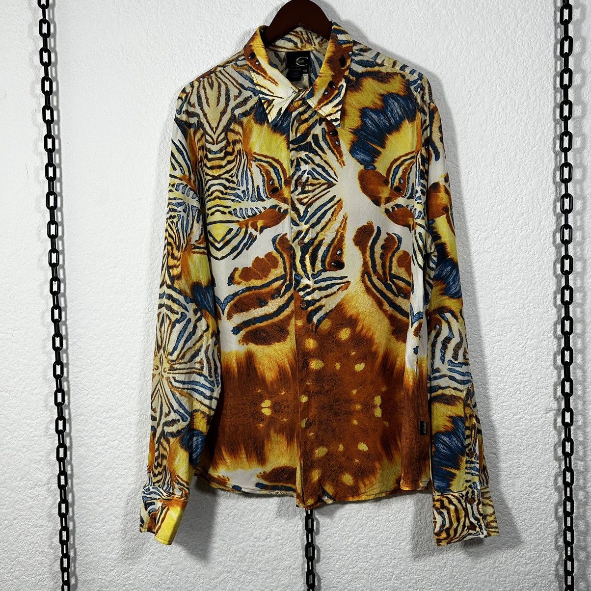 image of Just Cavalli Zebra Print Shirt in Orange, Men's (Size XL)