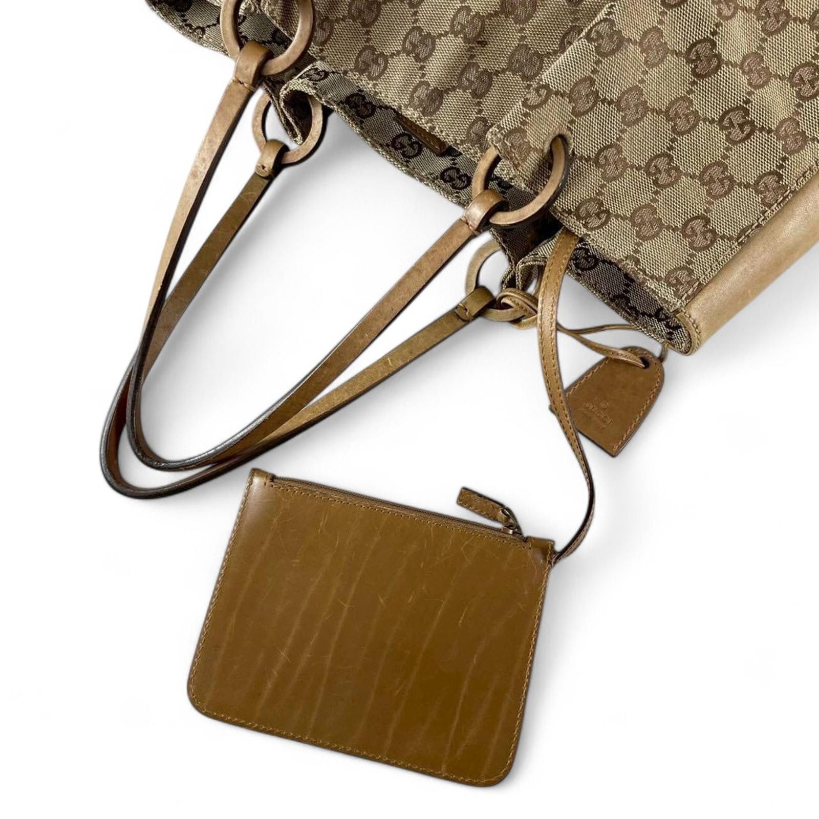 Gucci Gucci - Beige Monogram Canvas Tote Handbag Size ONE SIZE - 8 Thumbnail