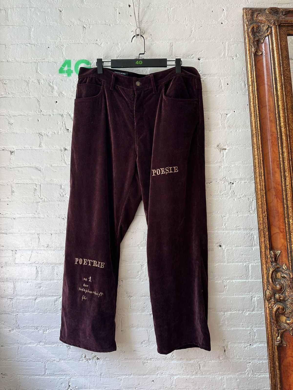 Enfants Riches Deprimes ERD CRAZY CORDUROY EMBROIDERED PANTS Size US 36 / EU 52 - 1 Thumbnail