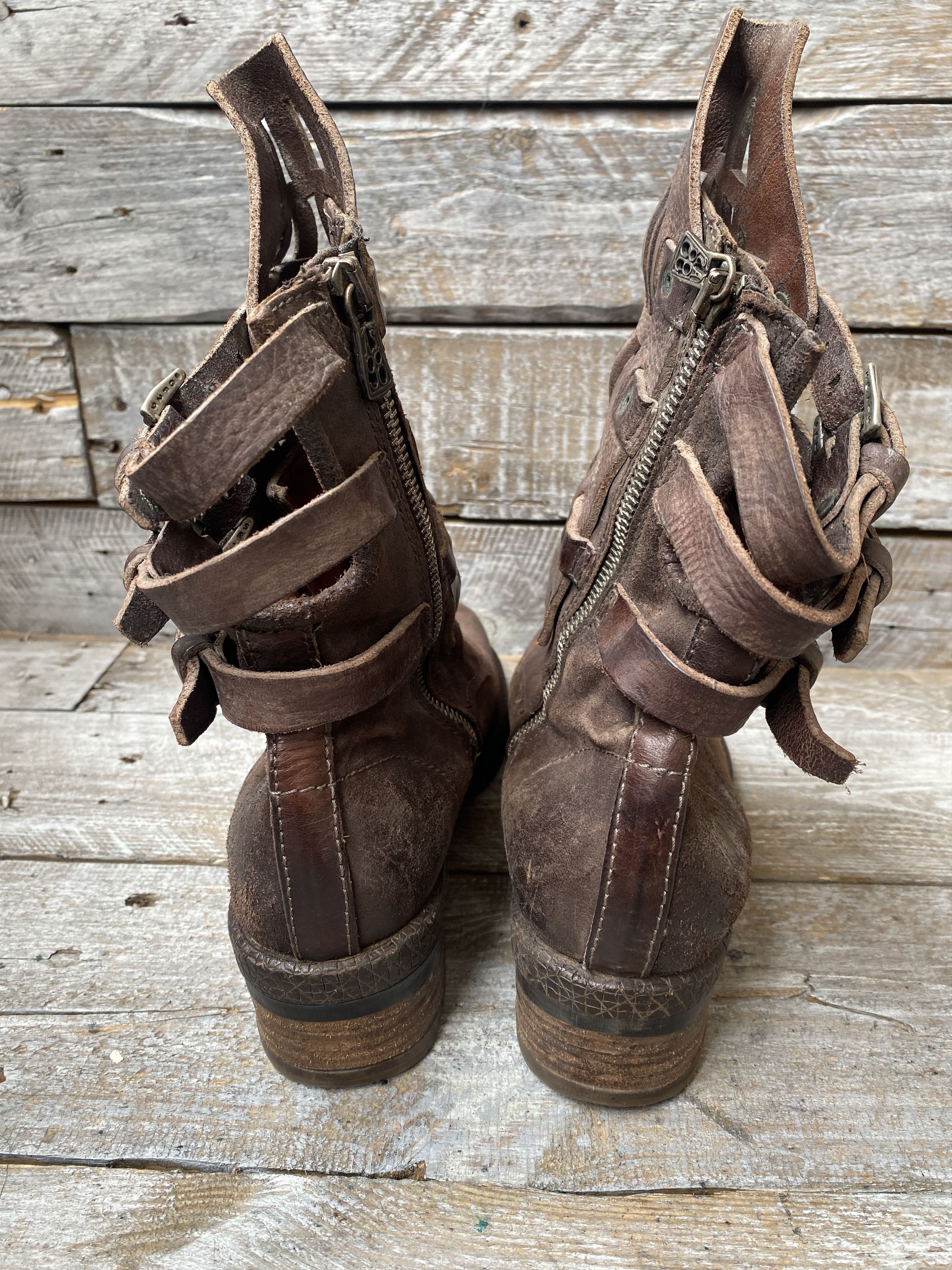 A.S.98 As 98 brown leather combat boots sz 39 Size US 8.5 / IT 38.5 - 4 Thumbnail