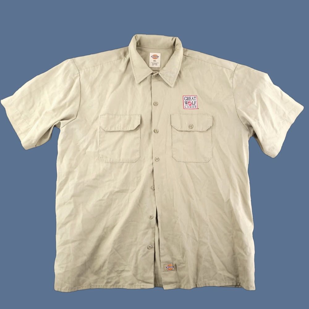 Dickies Dickies Shirt Mens XL Button-Up Short Sleeve Brown Solid Work Baggy Fit Great Wolf Lodge Size US XL / EU 56 / 4 - 1 Thumbnail