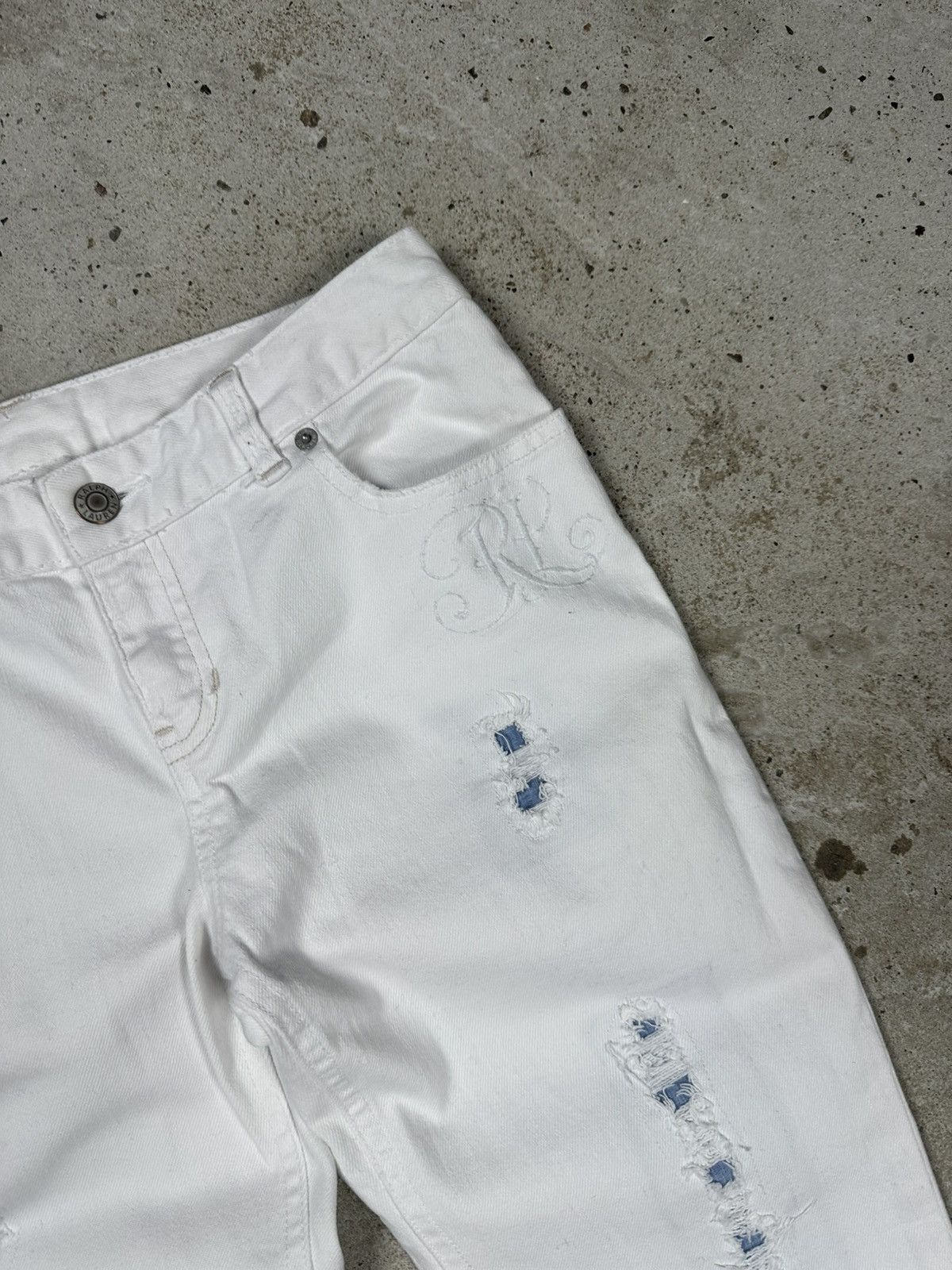 Polo Ralph Lauren × Vintage Vintage Y2K Ralph Lauren Reworked Patched Denim Pants Jeans Size US 27 - 8 Thumbnail