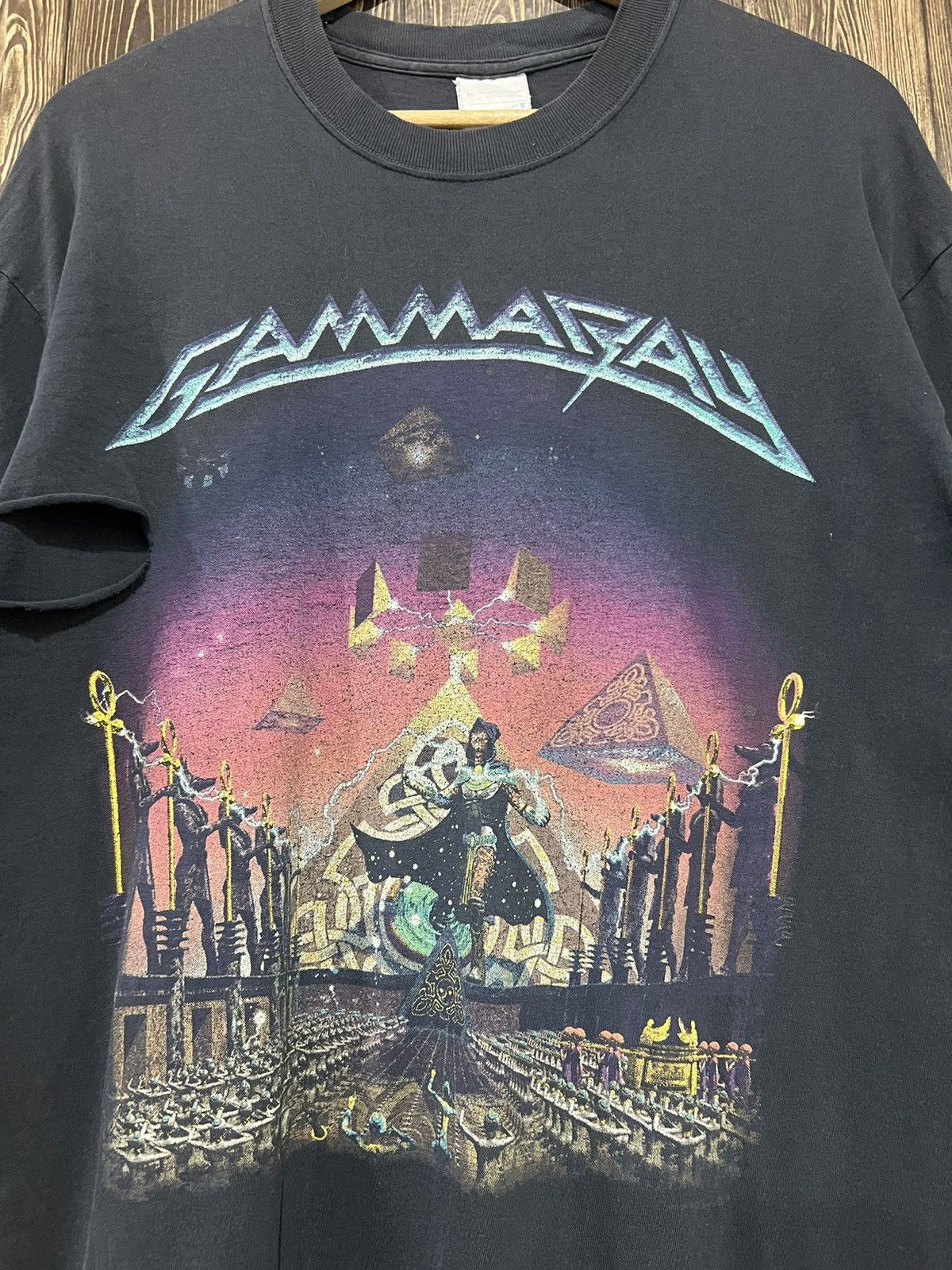 Band Tees × Vintage Vintage 90s Gammaray Band Distressed Tshirt Size US L / EU 52-54 / 3 - 2 Thumbnail