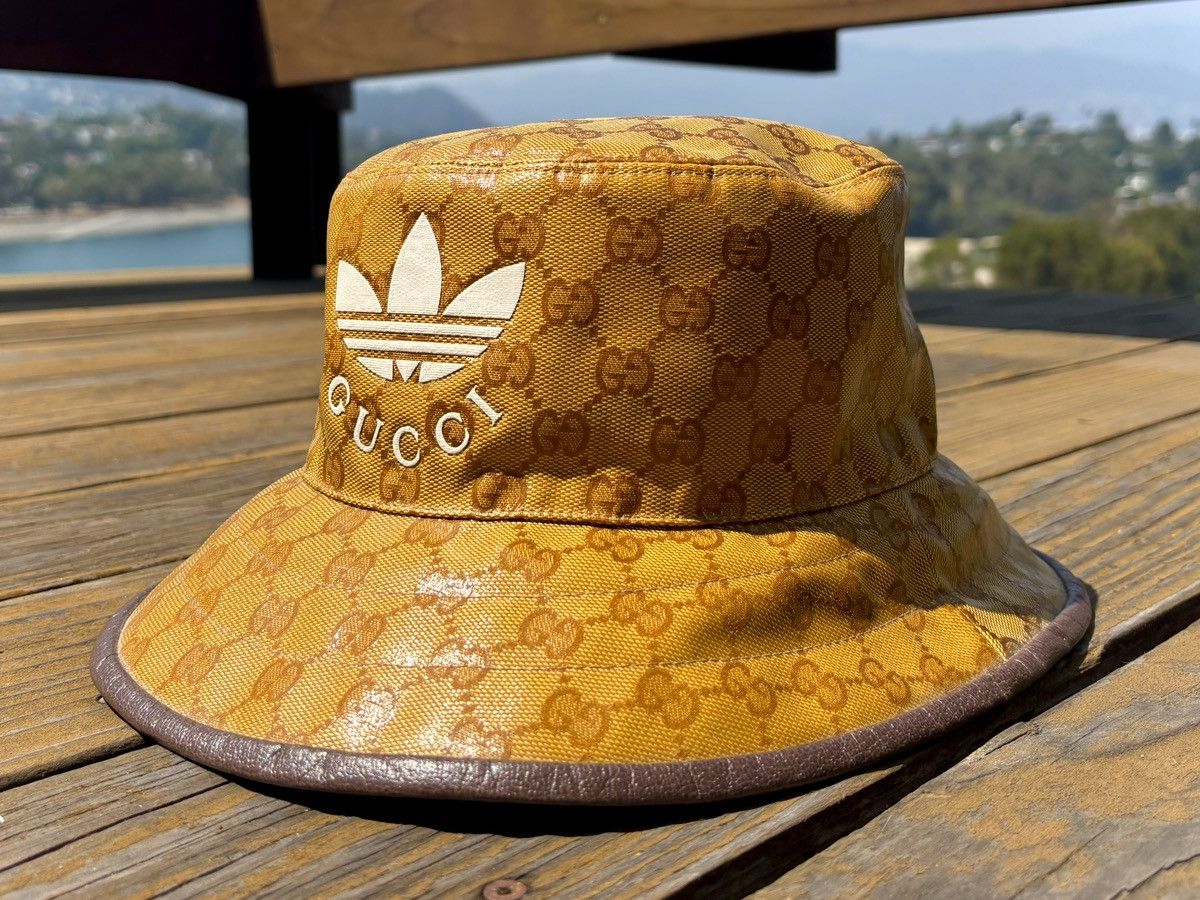 ☆ ADIDAS x GUCCI Canvas Bucket Hat コラボバケットハット ☆ Gucci x Adidas GG Canvas Bucket Hat Red Men's - US