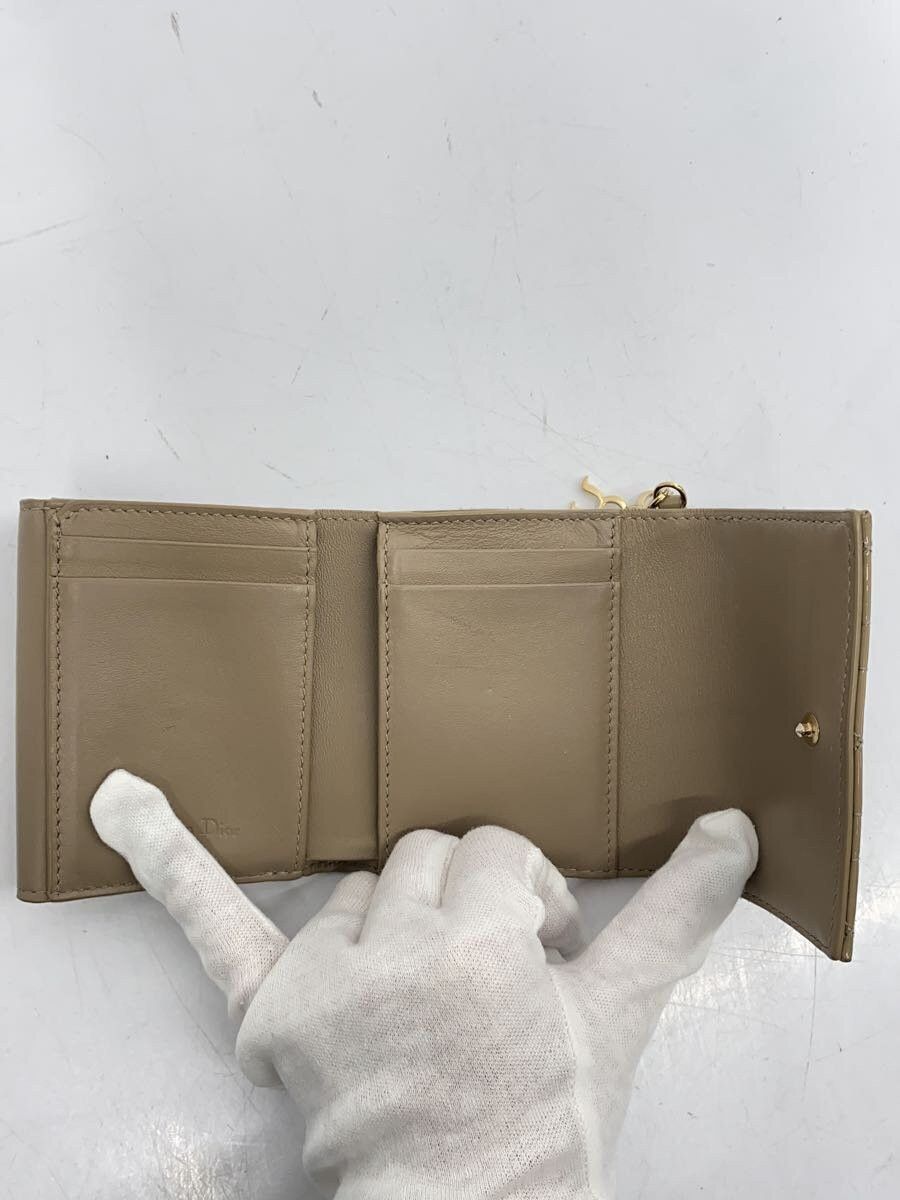 Dior Dior Leather Tri-Fold Wallet Beige Size ONE SIZE - 4 Thumbnail