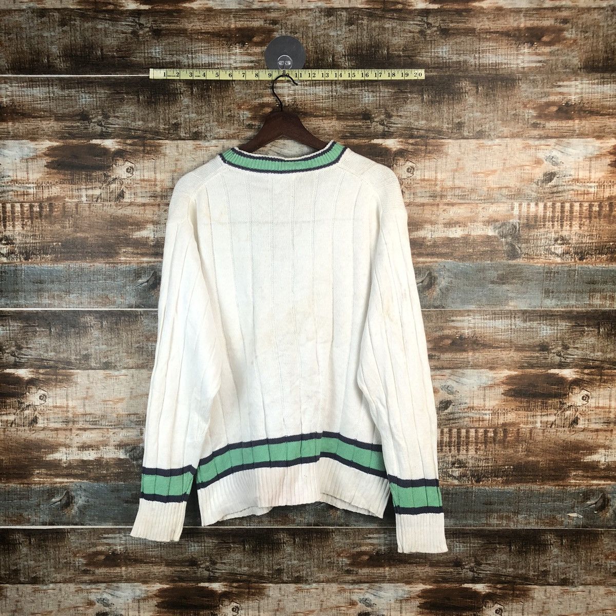 Van DL Van White Cardigan Knitwear #C589 Size US M / EU 48-50 / 2 - 14 Thumbnail