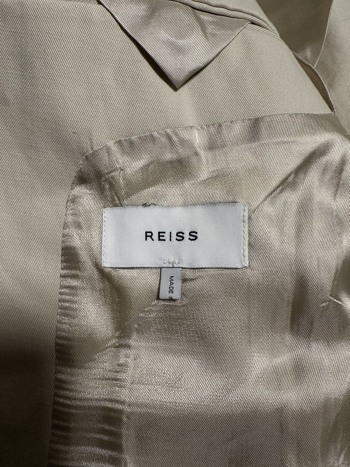 Reiss Reiss London Cotton Linen Notch Lapel Blazer Size 36R - 4 Thumbnail