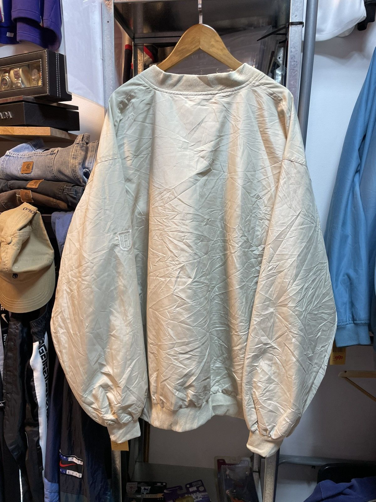 Nike Vintage Nike Big Logo V-Neck Windbreaker Size US XL / EU 56 / 4 - 3 Thumbnail