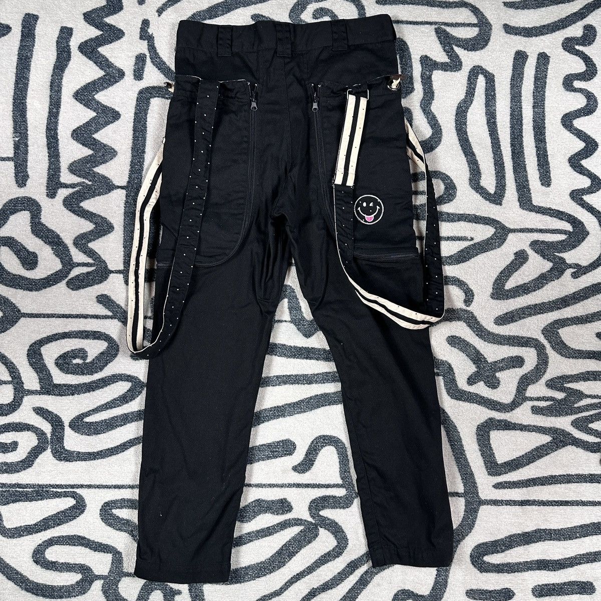 Japanese Brand Up! Smile Cargo Suspender Pants Black Size 32 Size US 32 / EU 48 - 4 Thumbnail