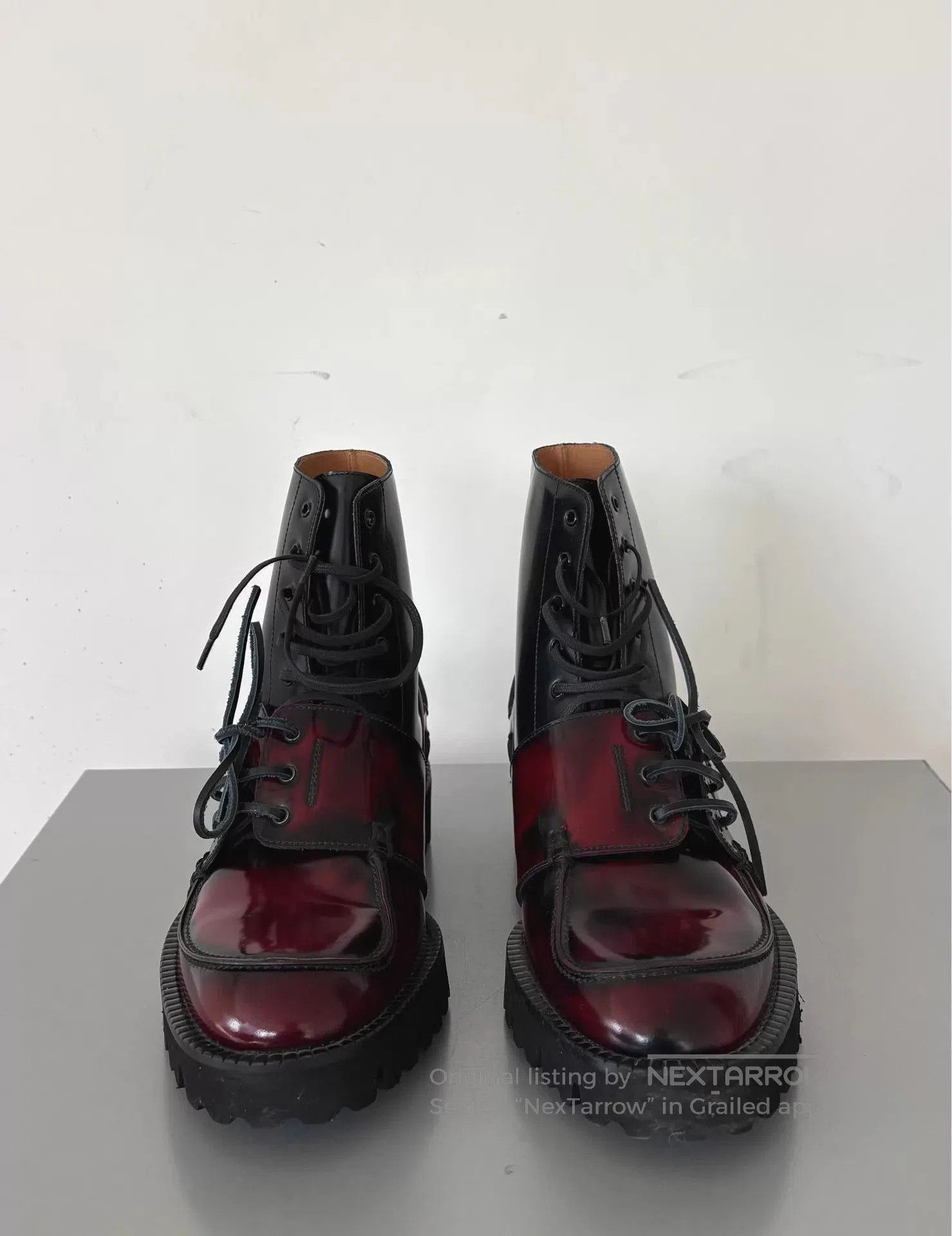 Maison Margiela Multi Color Leather Lace-Up Ankle Boots Size 8. Size US 8 / EU 41 - 2 Thumbnail