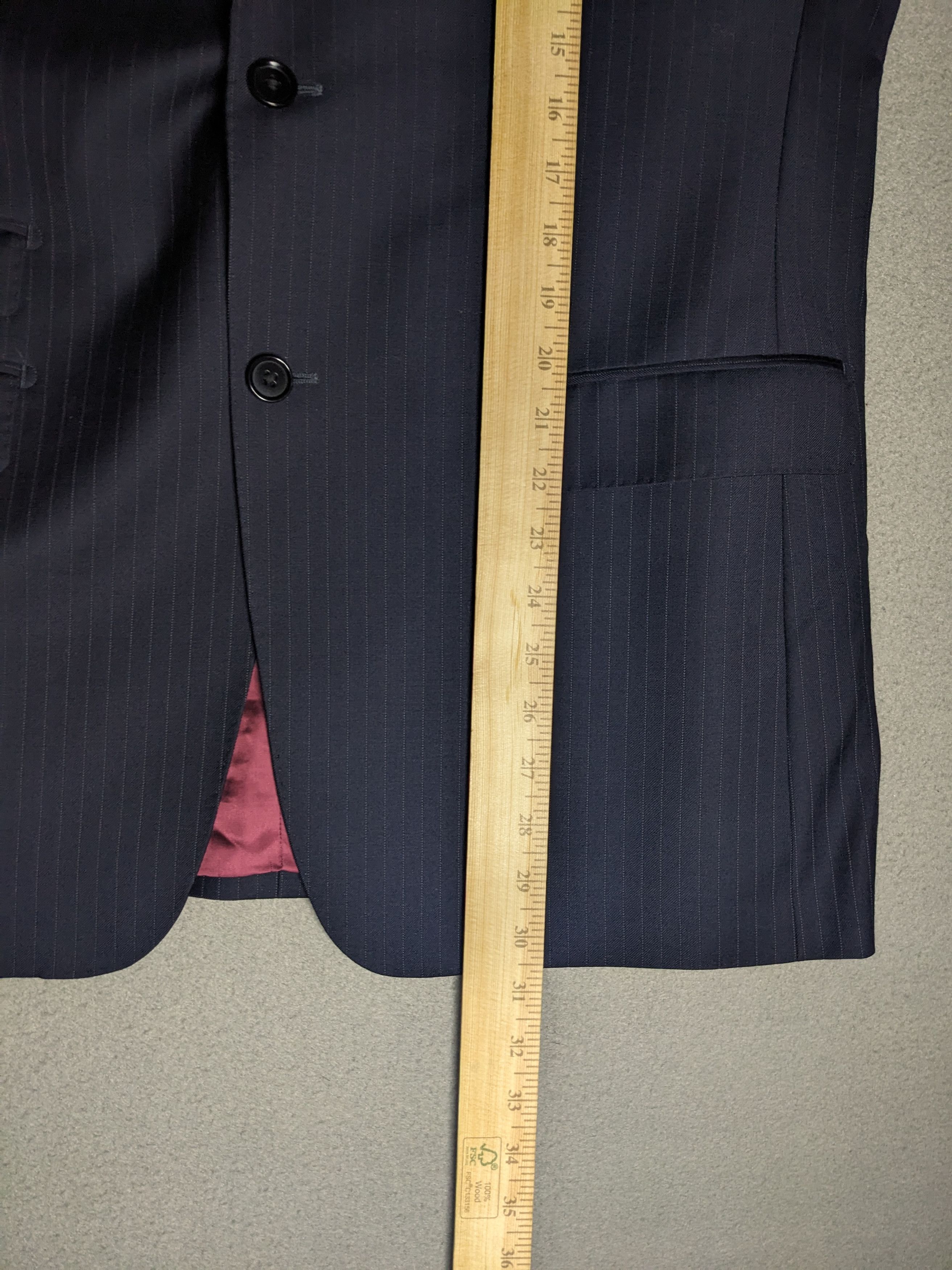 Spier & Mackay Spier MacKay Pinstripe Blazer 42R Navy Blue Wool Slim Coat Size 42R - 11 Thumbnail