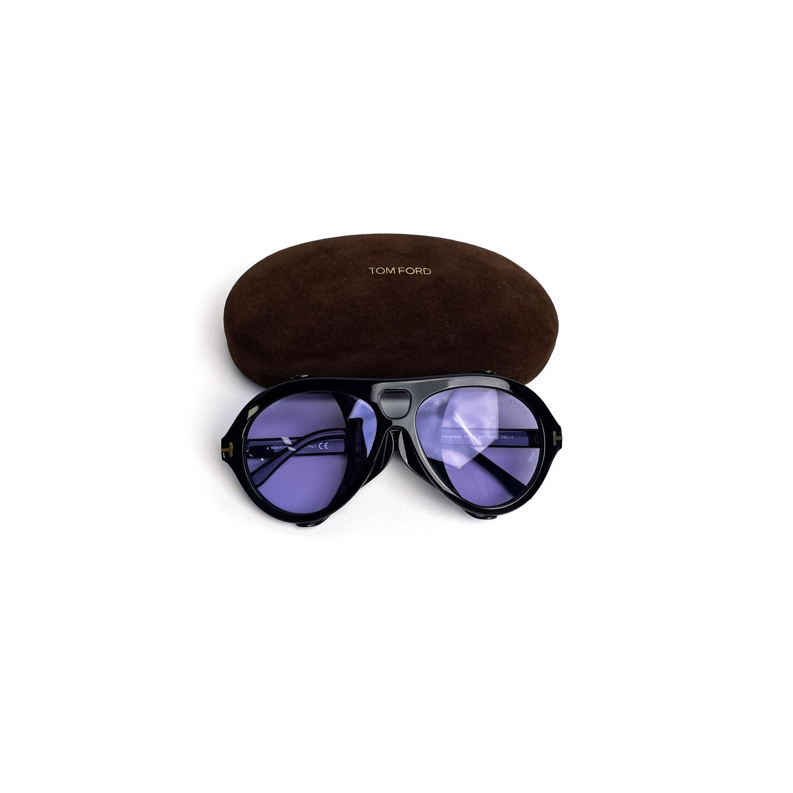 Tom Ford Black Frame Purple Lens Sunglasses Size ONE SIZE - 8 Thumbnail