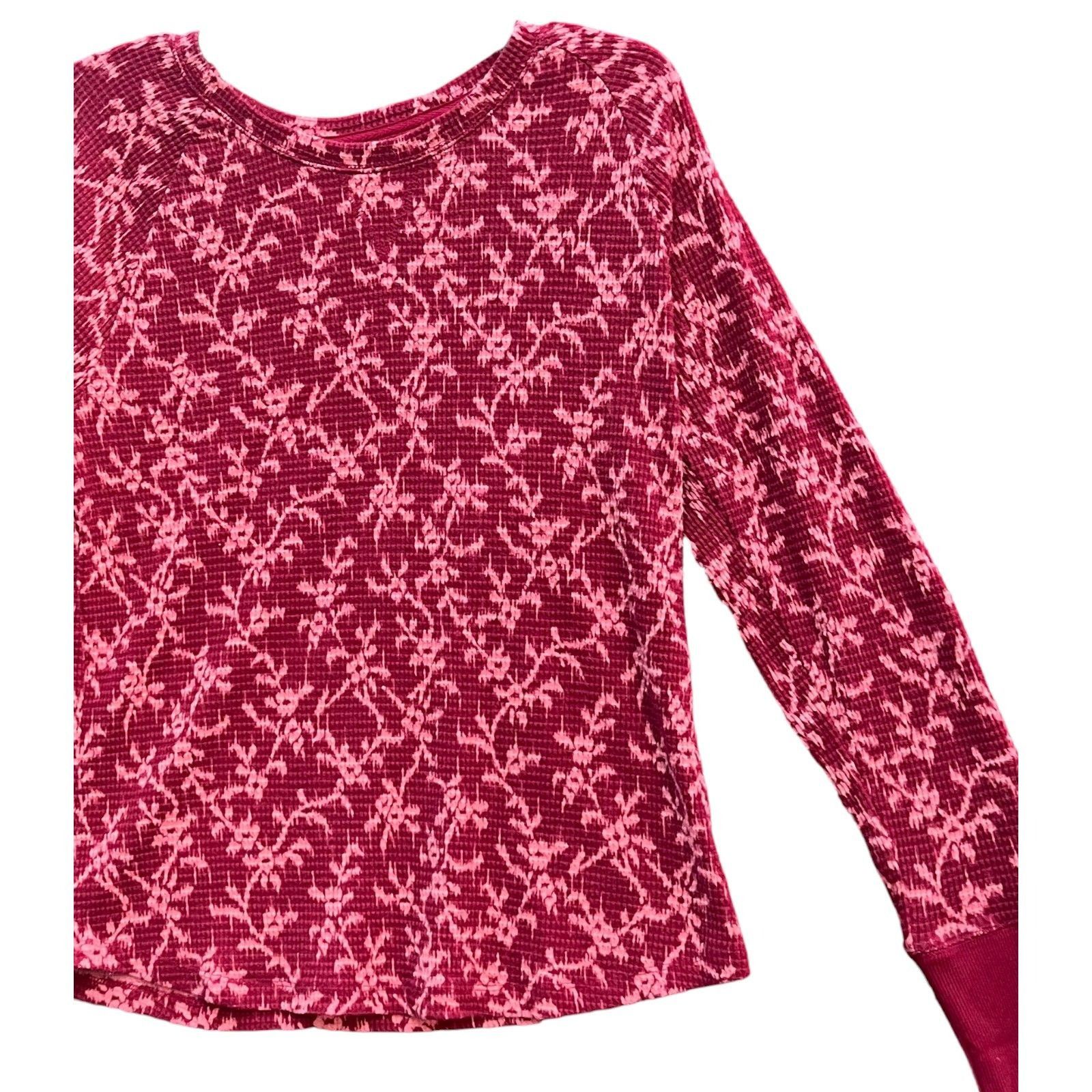 Other Knox Rose - Women's Long Sleeve Thermal Top - Burgundy - Lar Size L / US 10 / IT 46 - 15 Thumbnail