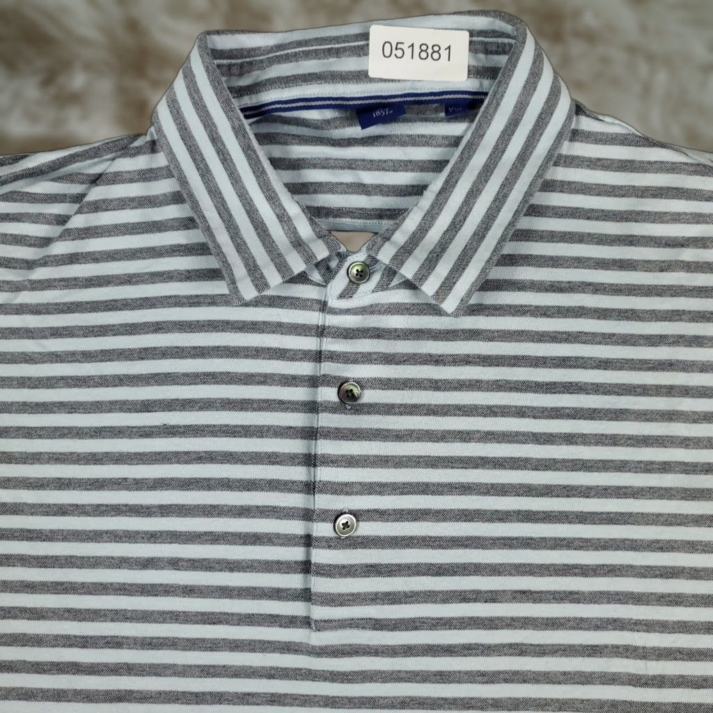 Footjoy FJ Polo Shirt Mens Size 2XL Blue Striped Cotton Blend Polyester Blend Short Sleeve Button Collared Polo Shirt Size US XXL / EU 58 / 5 - 1 Thumbnail