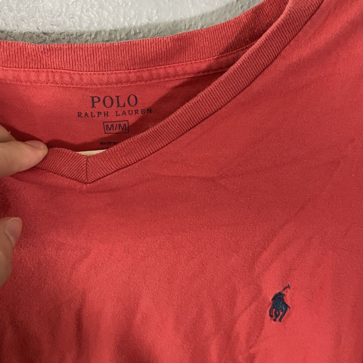 Polo Ralph Lauren Red Polo Ralph Lauren V Neck T Shirt Mens Size M Size US M / EU 48-50 / 2 - 3 Thumbnail