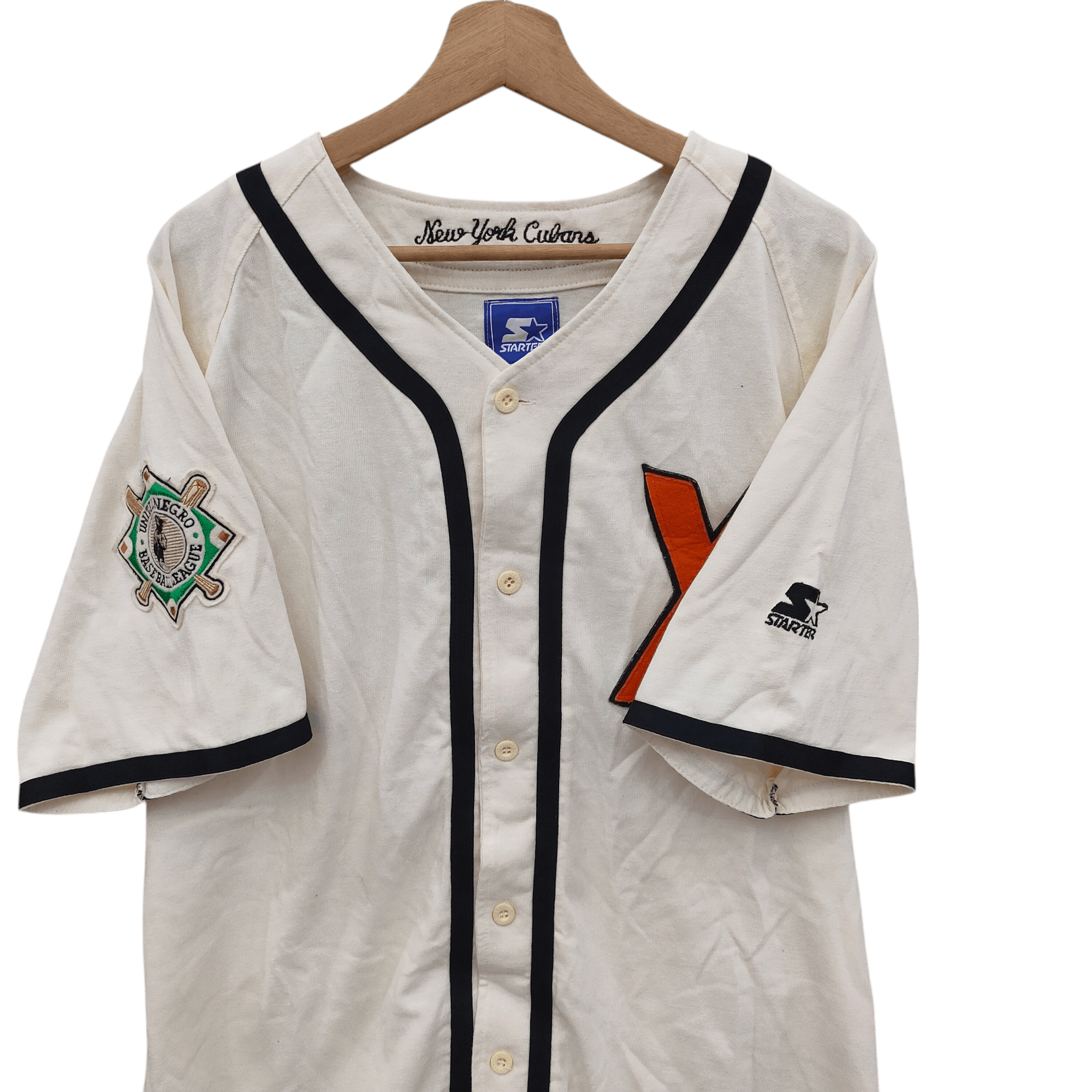 Authentic Negro Leagues × Starter New York Cubans Vintage 90s Starter Jersey Size US L / EU 52-54 / 3 - 3 Thumbnail
