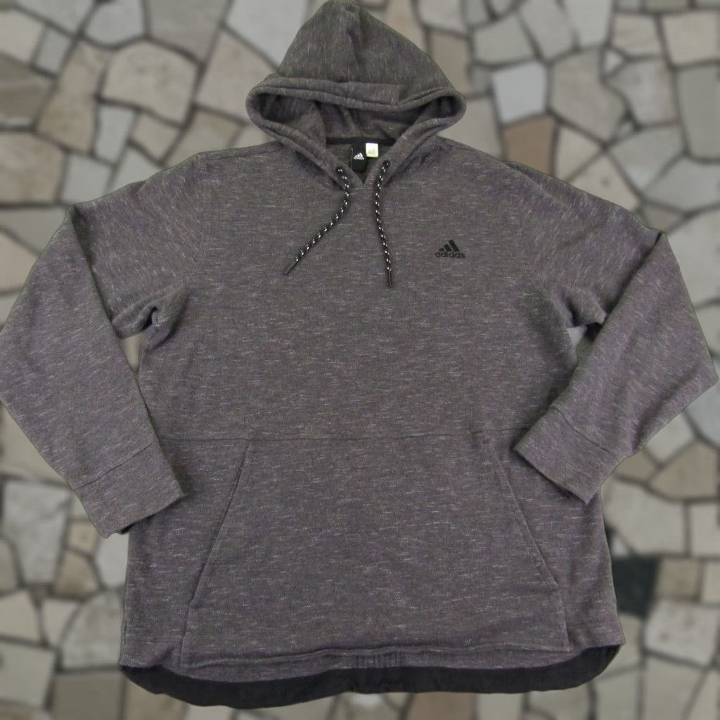 Adidas ADIDAS Hoodie Mens Medium Gray Pullover Sweatshirt Gym Sports Warmup Size US M / EU 48-50 / 2 - 1 Thumbnail