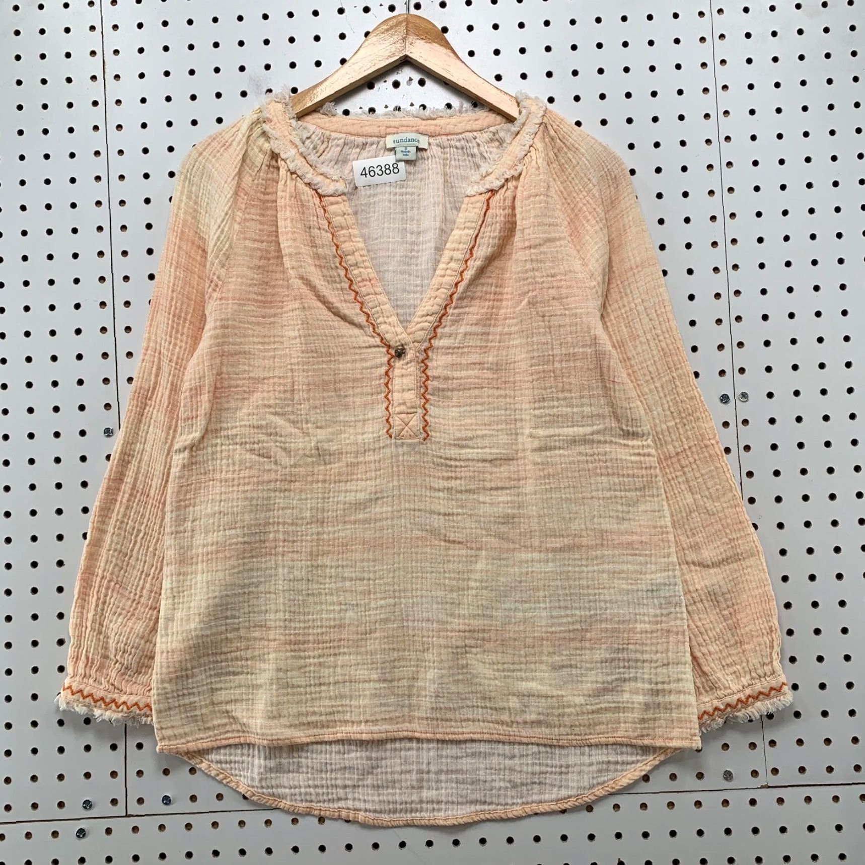 Vintage Sundance Blouse Womens S White Bohemian Gauze Cotton Top Boho Beach Coastal Resort Size S / US 4 / IT 40 - 2 Thumbnail