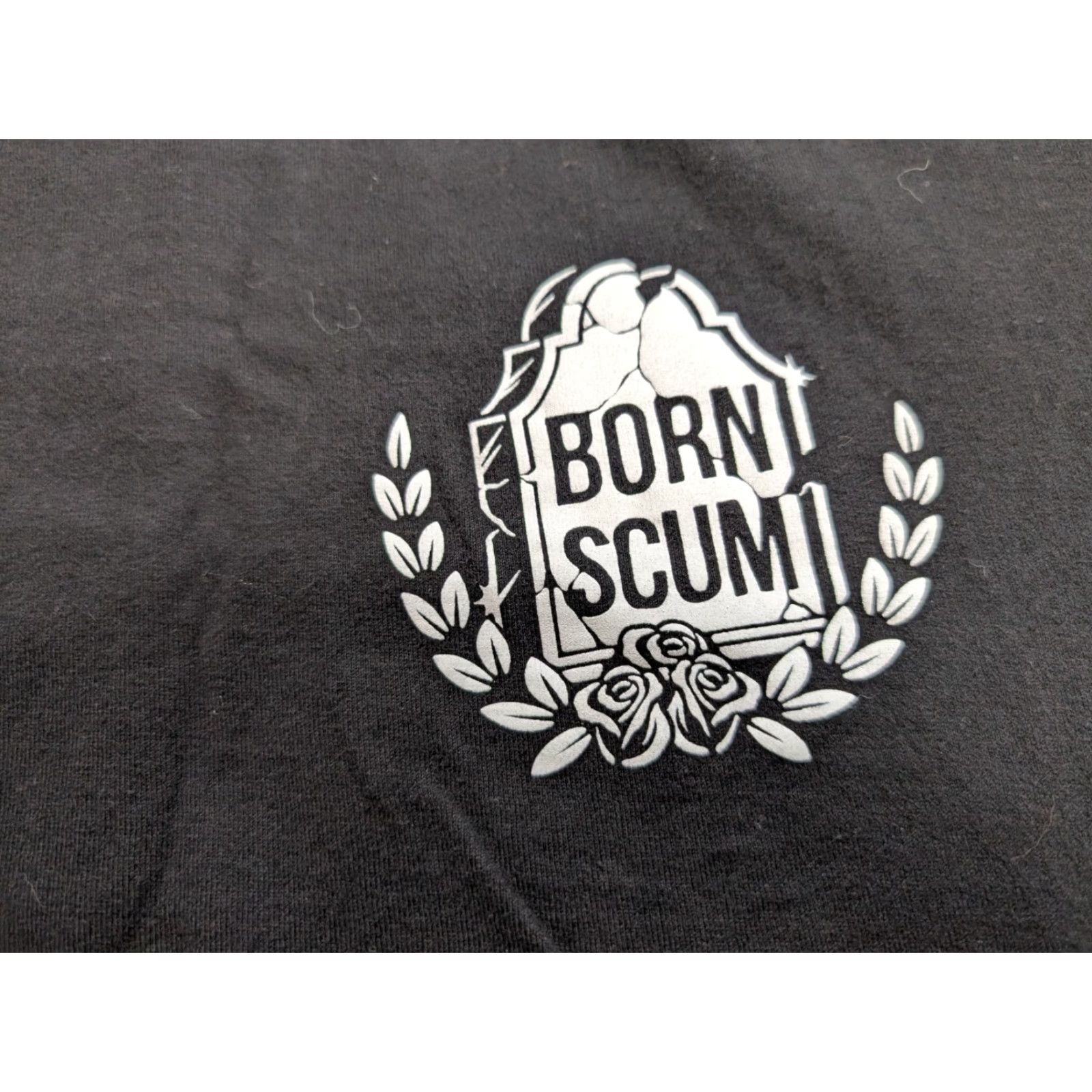 Born Born Scum T-Shirt Men 3XL Black Double-Sided Printed In The USA Graphic Print Crew Neck Short Sleeve Vintage? Size US XXL / EU 58 / 5 - 4 Thumbnail
