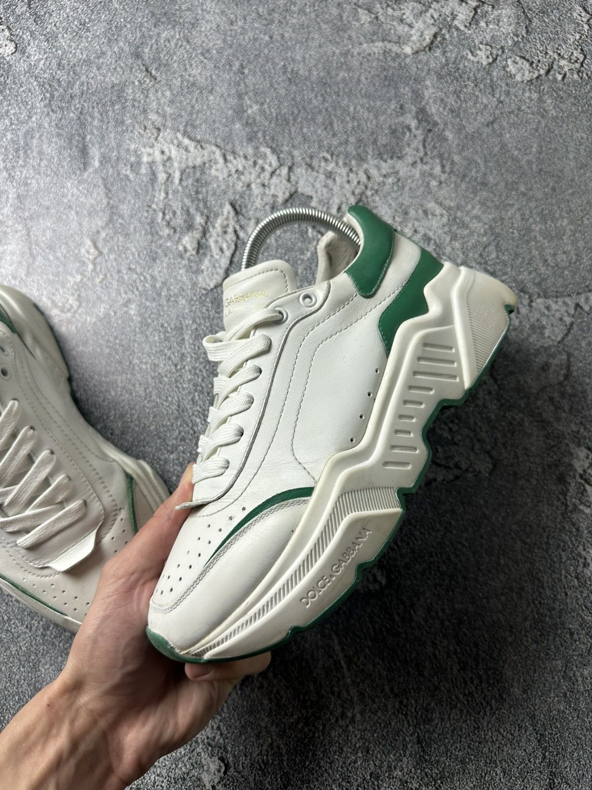 Dolce & Gabbana DOLCE & GABBANA Daymaster Sneakers Unisex White Green Size US 6.5 / EU 39-40 - 3 Thumbnail