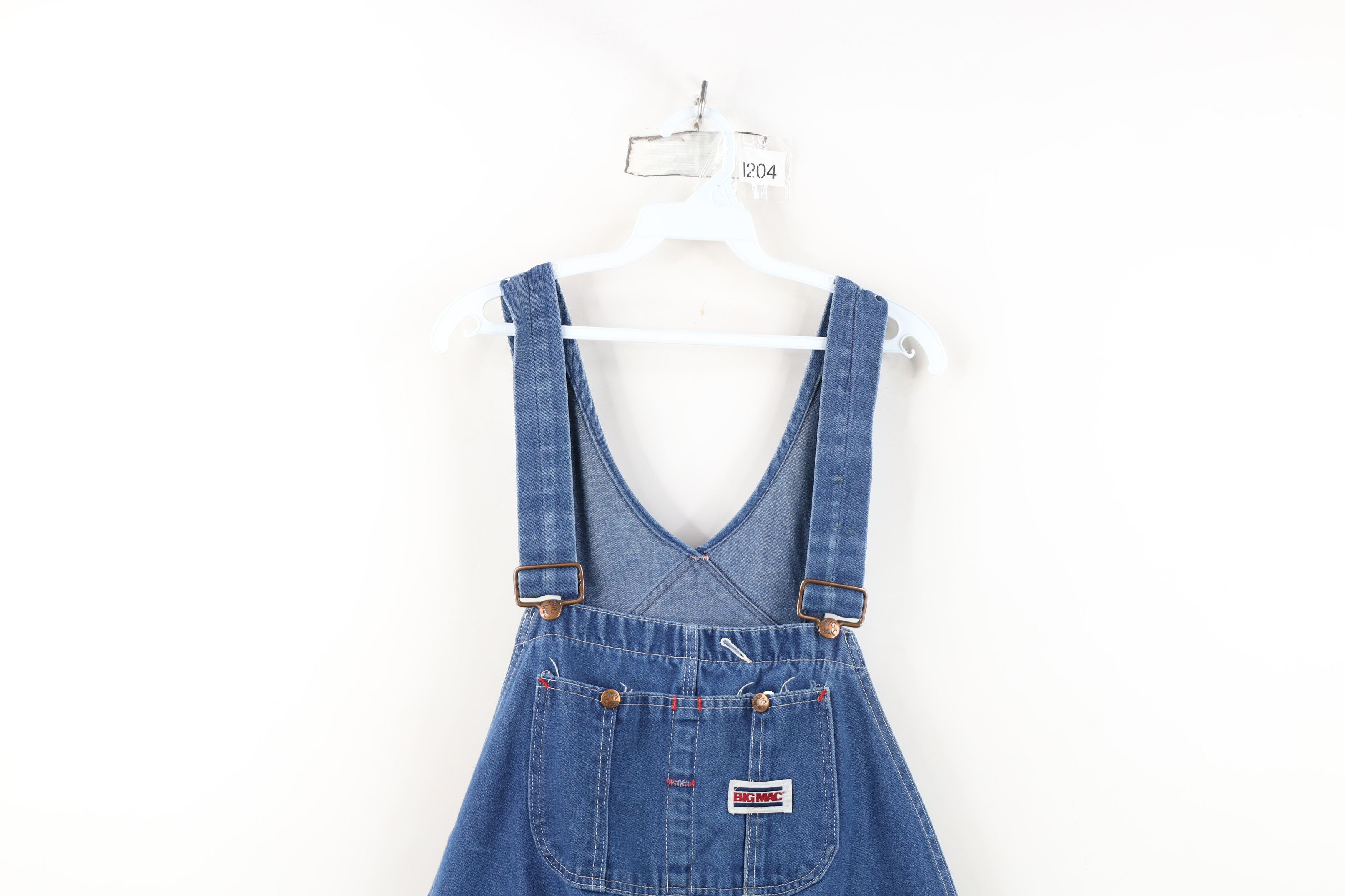 Big Mac Vintage 70s 80s Big Mac Square Bak Workwear Denim Overalls Size US 34 / EU 50 - 2 Thumbnail