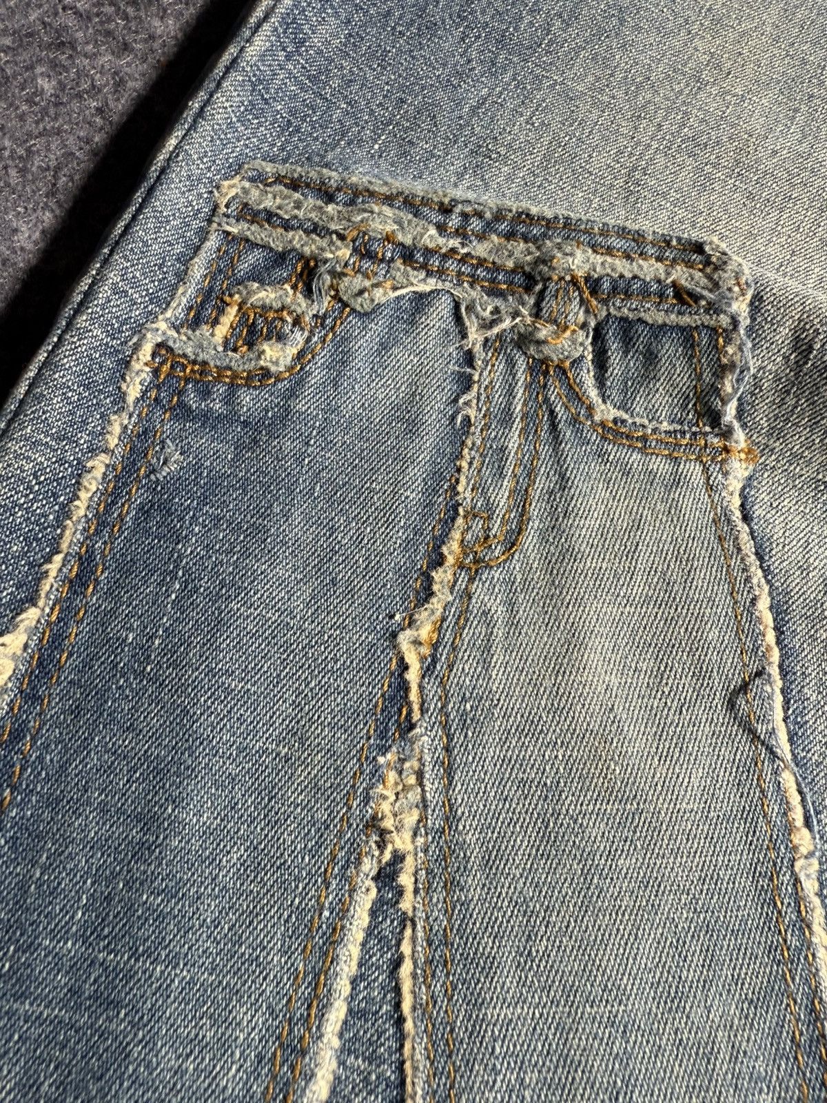 Beauty Beast × Japanese Brand Ignition Trompe L’oeil Pants On Pants Patched Denim Jeans Size US 27 - 9 Thumbnail
