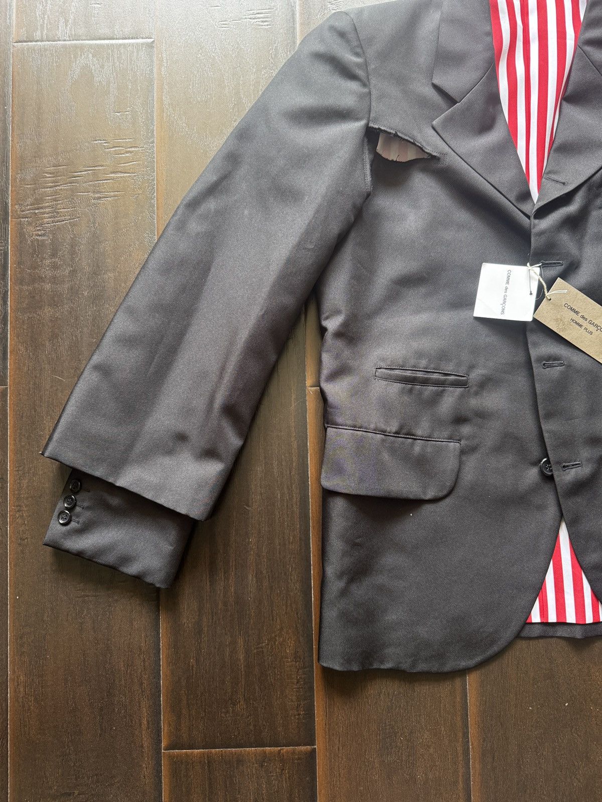 Comme des Garcons Homme Plus Comme Des Garçon Homme Plus Black Asymmetric Coat SZ S Size 38R - 3 Thumbnail