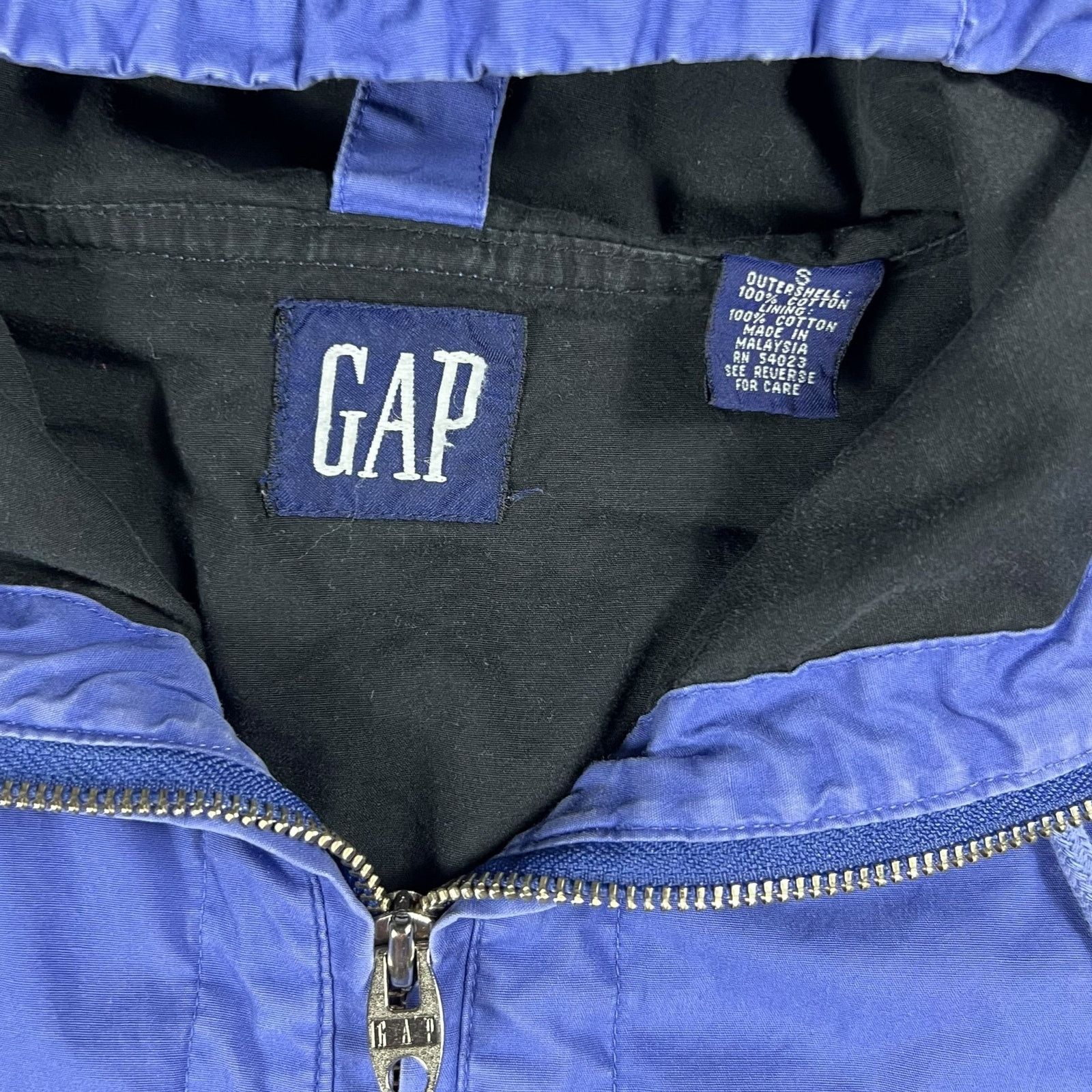 Gap × Vintage 1990s GAP multi pocket 100% cotton faded blue anorak jacket Size US M / EU 48-50 / 2 - 6 Thumbnail