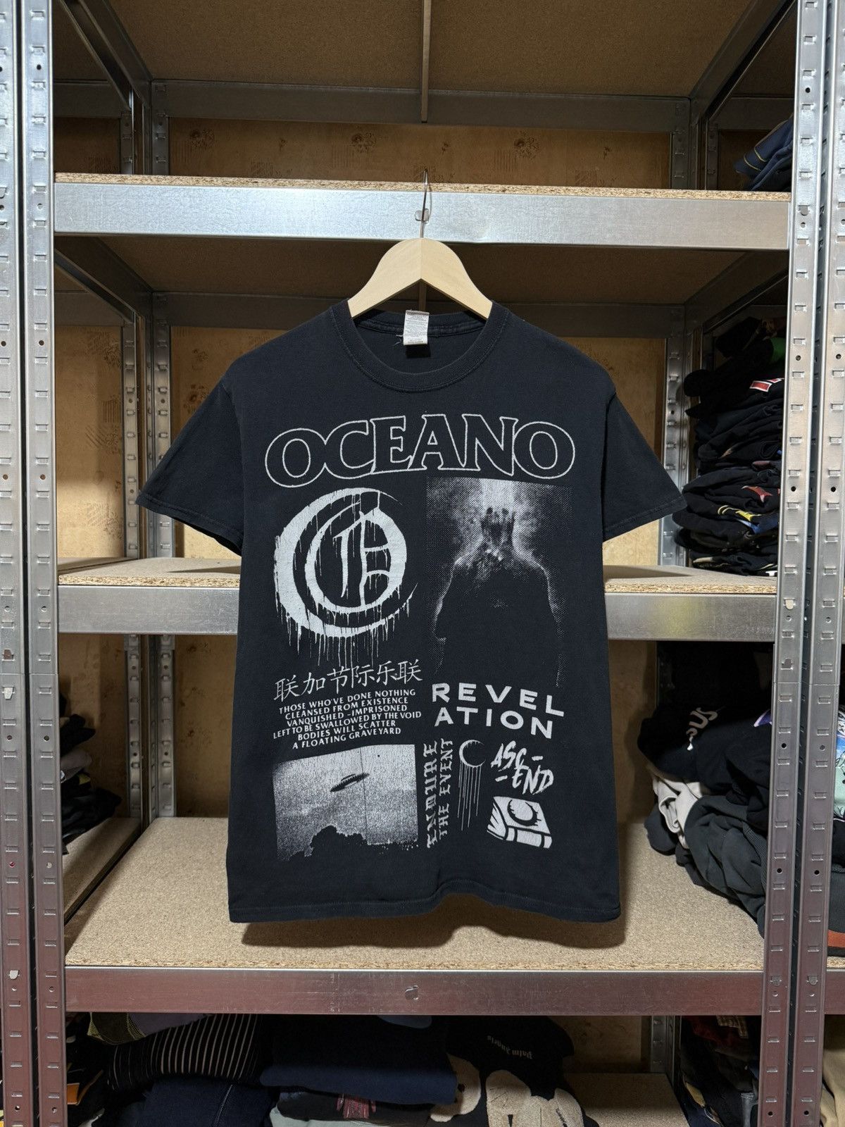 Band Tees × Vintage Vintage Oceano Revelation Black Metal Rock Band T-Shirt Y2K Size US S / EU 44-46 / 1 - 1 Thumbnail