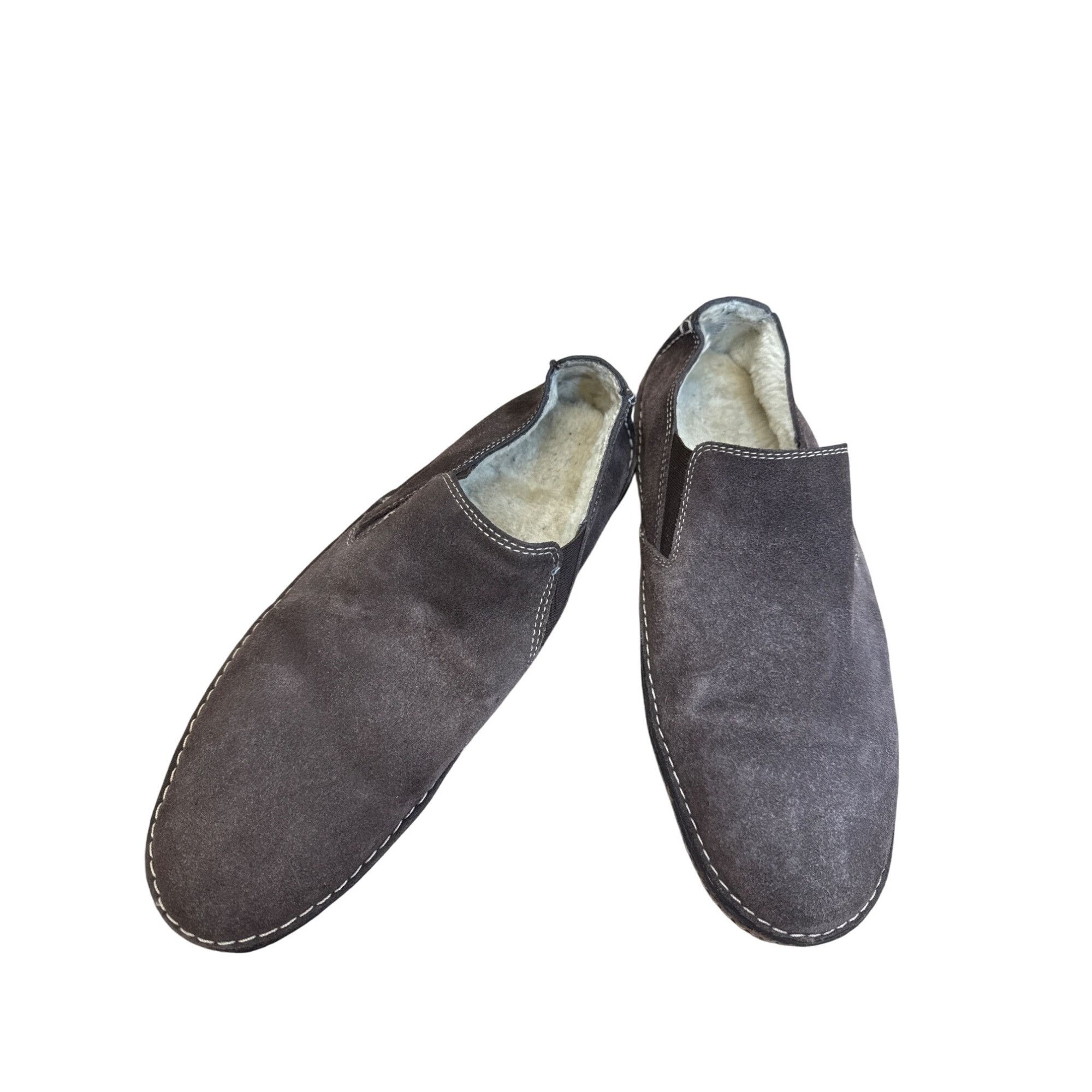 Cole Haan Cole Haan Mens Faux Fur Lined Brown Suede Slipon Loafers Siz Size US 9.5 / EU 42-43 - 12 Thumbnail