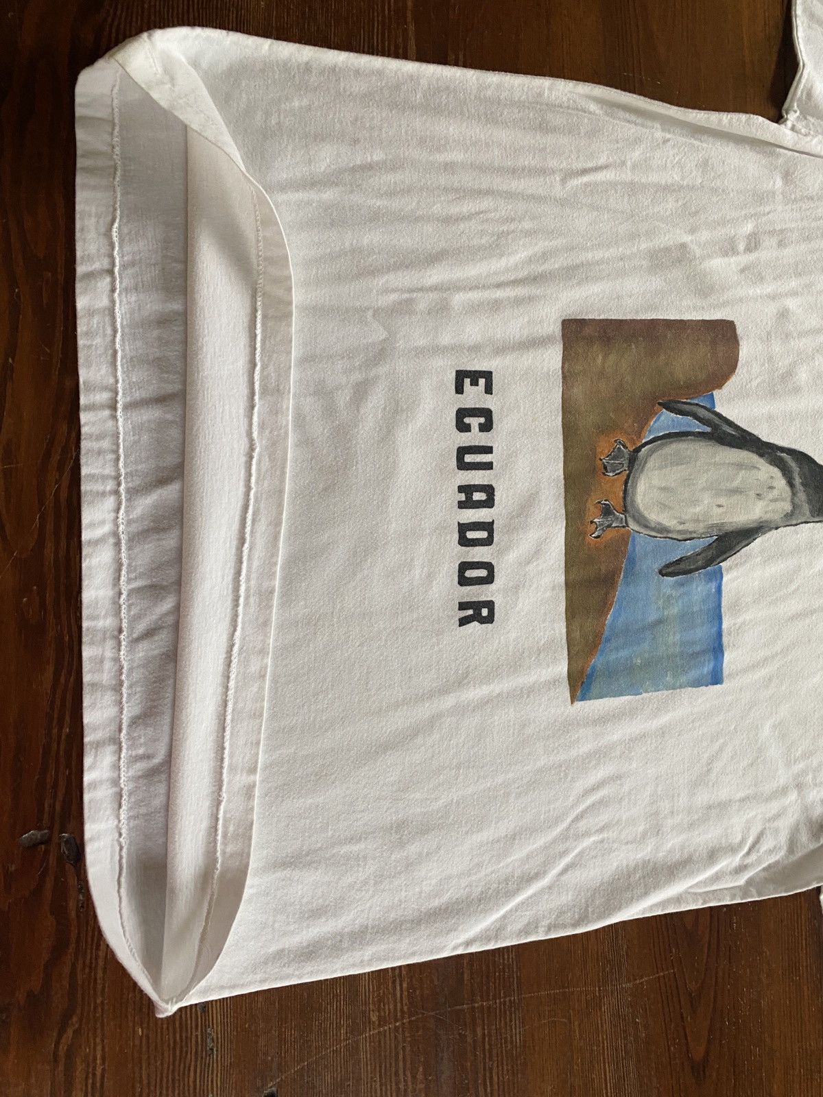 Vintage Vintage Penguin Galapagos Ecuador Single Stitch White Tee Size US XL / EU 56 / 4 - 14 Thumbnail
