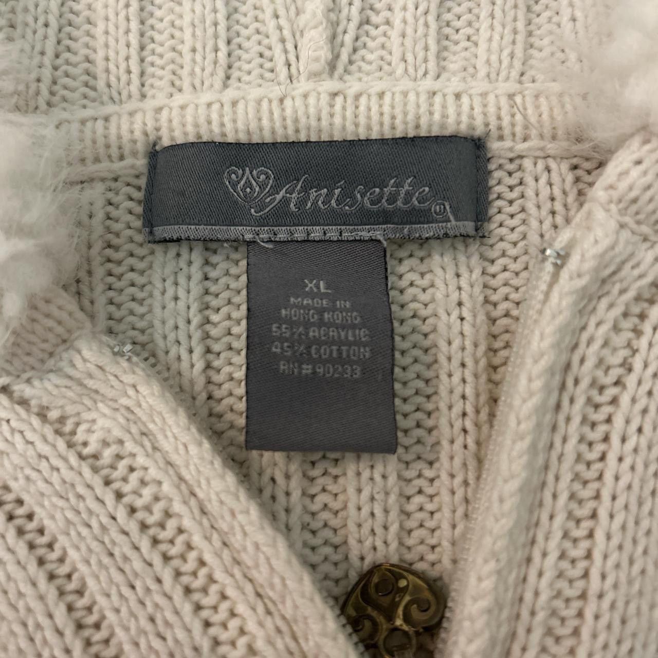Vintage crochet vintage knit winter faux fur zip up jacket Size XL / US 12-14 / IT 48-50 - 3 Thumbnail