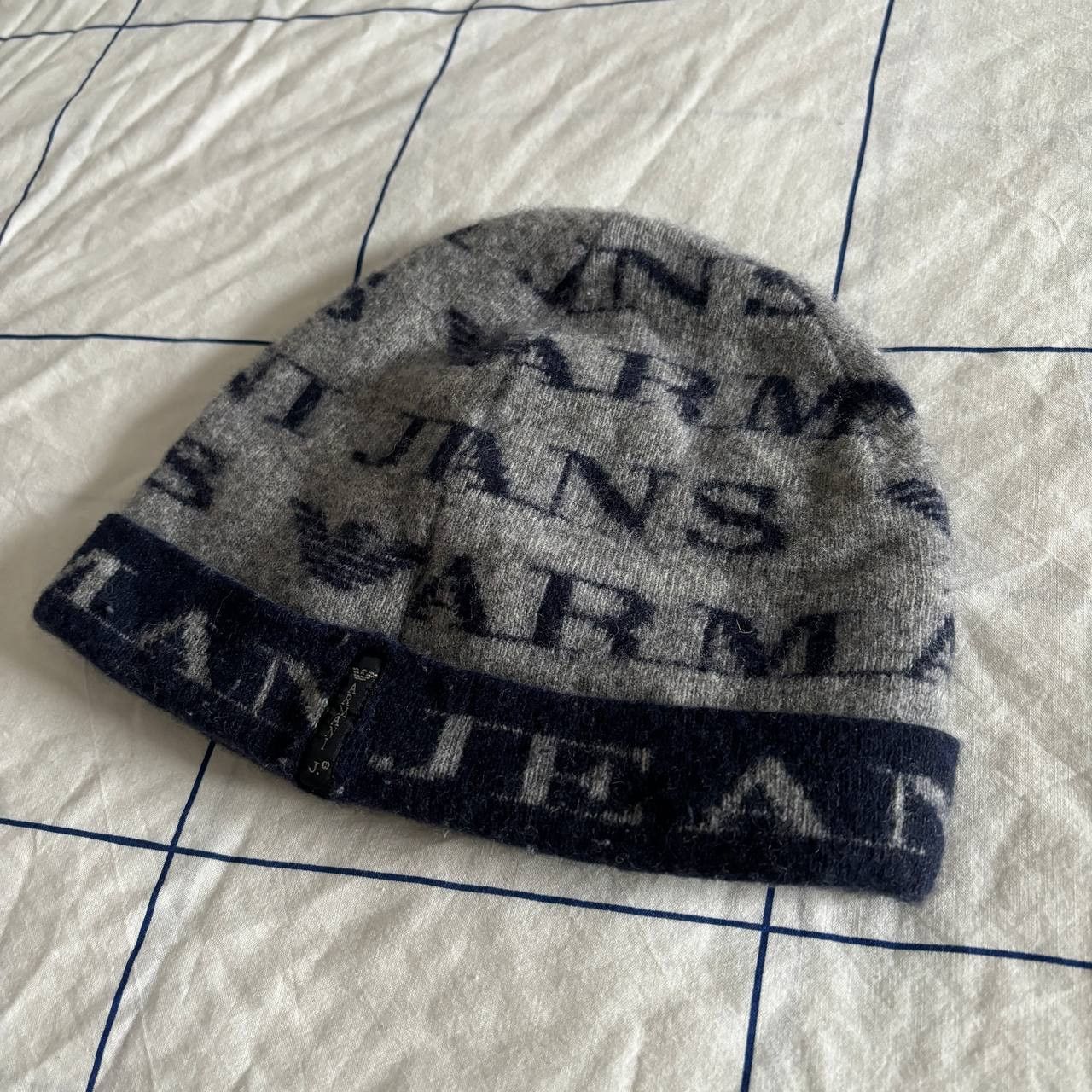 Armani × Giorgio Armani 🔥 VTG ARCHIVE ARMANI JEANS LOGO MONOGRAM BEANIE HAT Size ONE SIZE - 2 Thumbnail