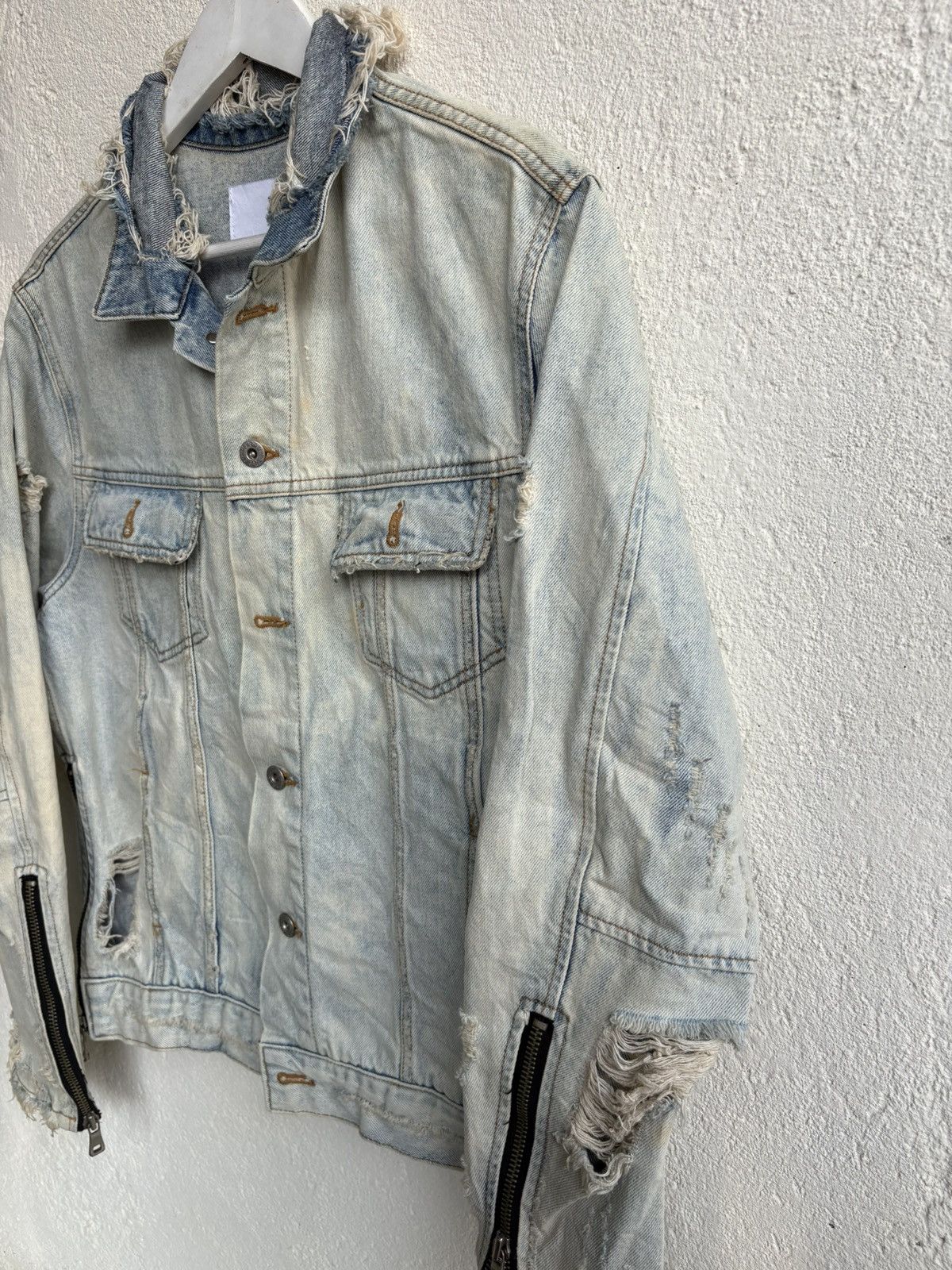 Balenciaga 2000s Lepeiton distressed denim biker jacket y2k style Size US M / EU 48-50 / 2 - 3 Thumbnail