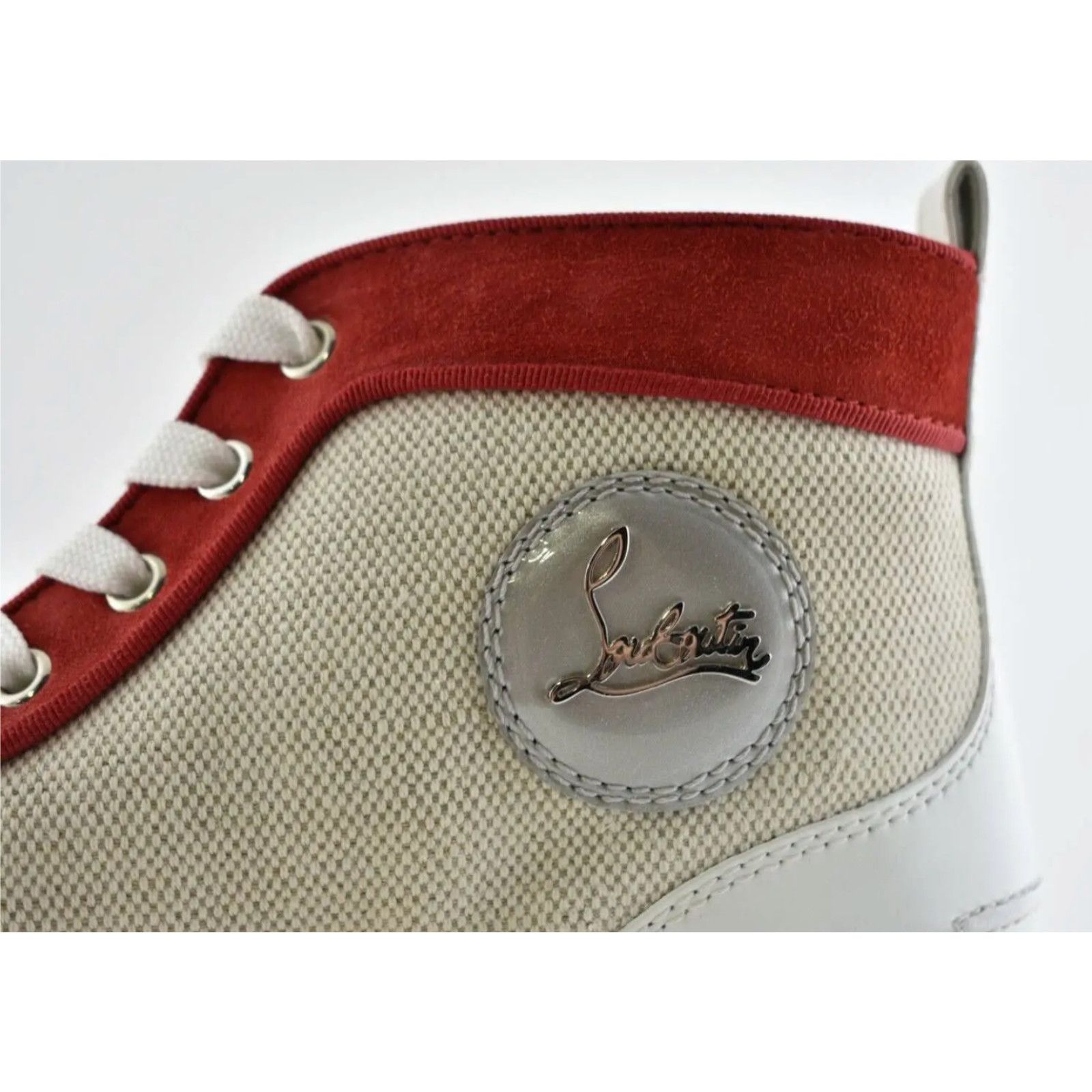 Christian Louboutin Christian Louboutin Mens Lou Spikes Orlato Flat Beige Size US 7.5 / EU 40-41 - 8 Thumbnail