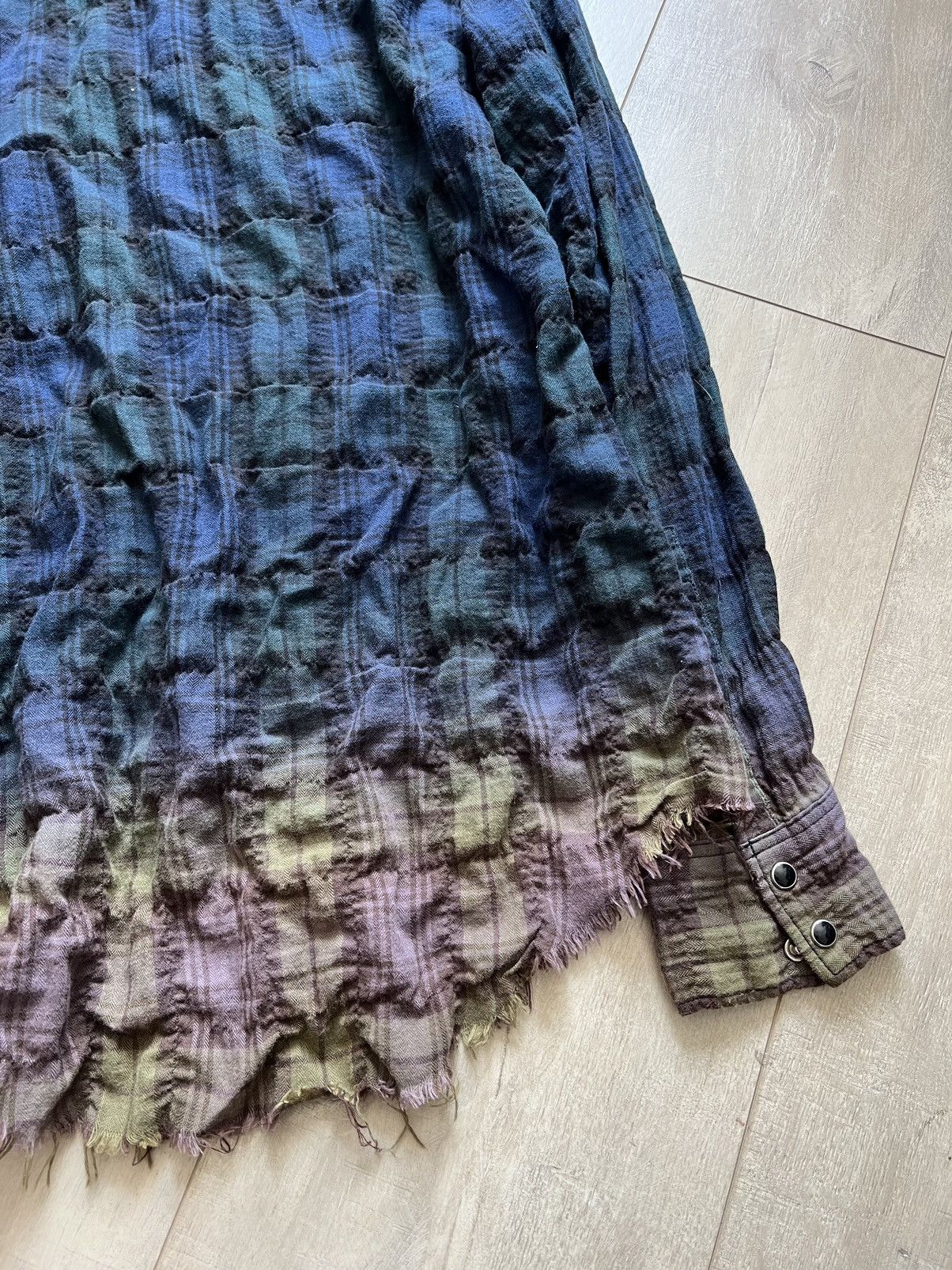 Hedi Slimane × Saint Laurent Paris 16SS Raw Hem Gradient Plaid Shirt sz XS Size US XS / EU 42 / 0 - 6 Thumbnail
