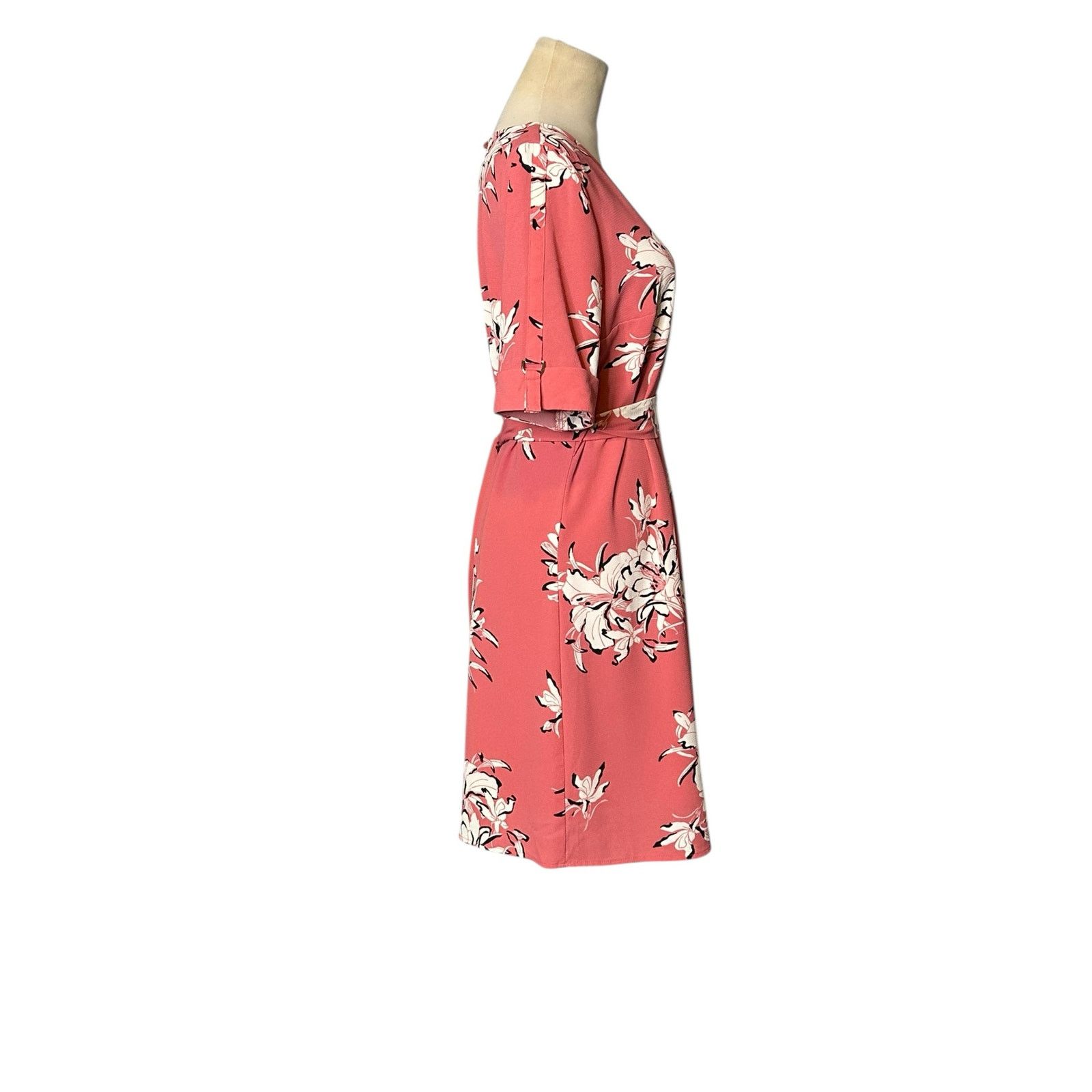 Worthington Worthington pink floral short sleeves mini dress size Small Size S / US 4 / IT 40 - 11 Thumbnail