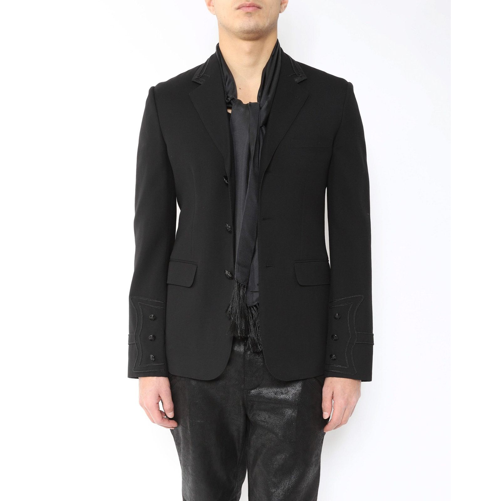 Saint Laurent Paris FW16 Baroque Blazer in Black Wool Size 48R - 11 Thumbnail