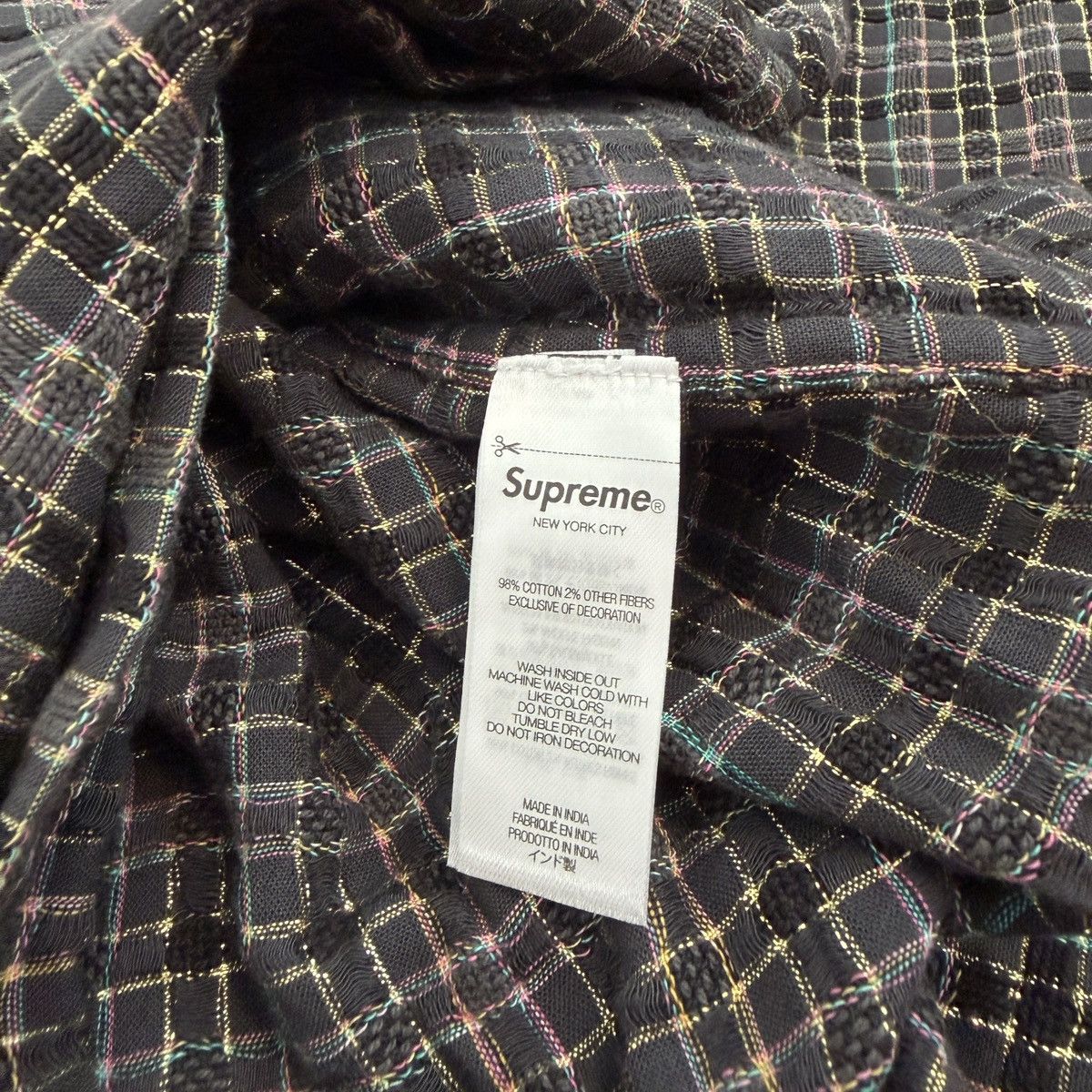 Supreme Supreme Metallic Plaid Zip Up Shirt XXL Size US XXL / EU 58 / 5 - 5 Thumbnail