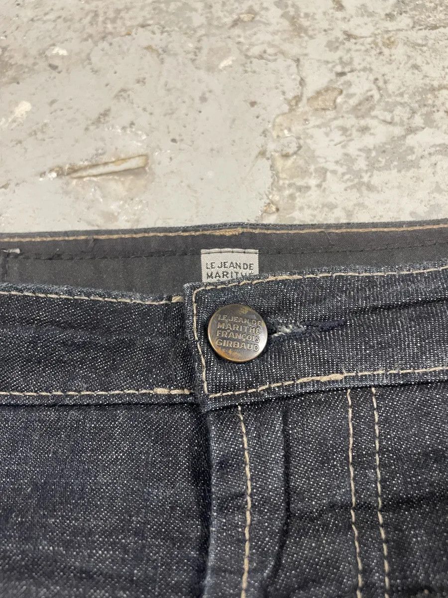Marithe + Francois Girbaud 1990s Marithé + François Girbaud Navy Brut Large Denim Structured Jeans Size US 34 / EU 50 - 10 Thumbnail