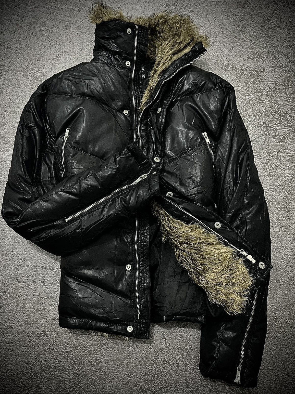 Japanese Brand Vintage Body Wave Vkei Punk Faux Fur Jacket LGB Style Size US M / EU 48-50 / 2 - 2 Thumbnail