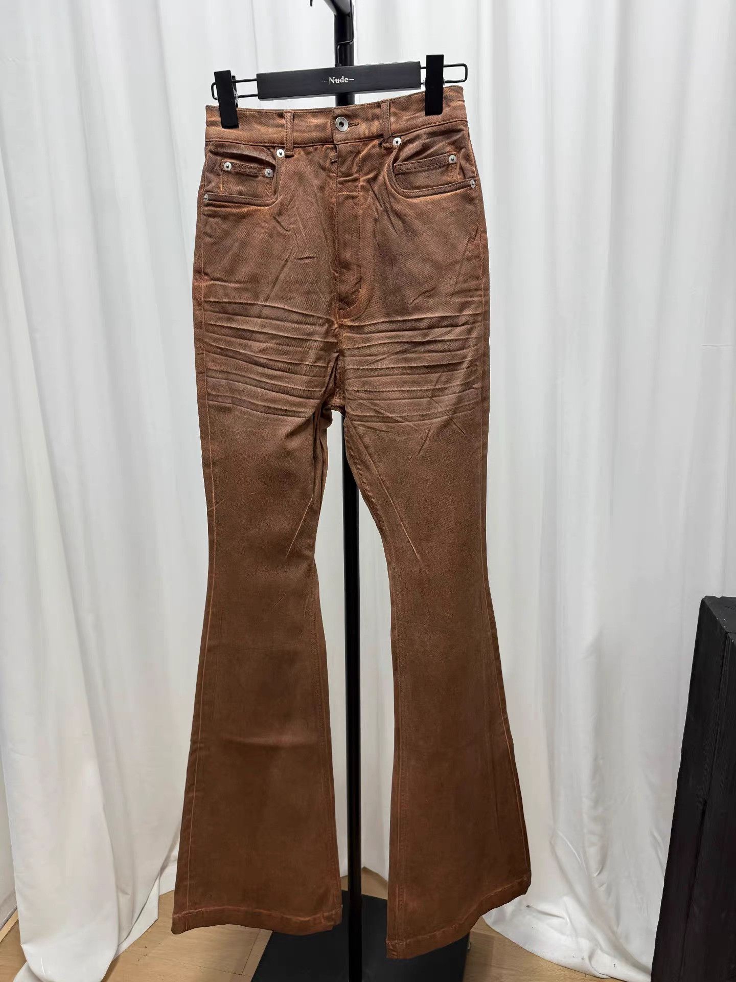 Rick Owens Rick Owens Mud-Dyed Wide Flare Trousers K20 Size 28" / US 6 / IT 42 - 1 Thumbnail