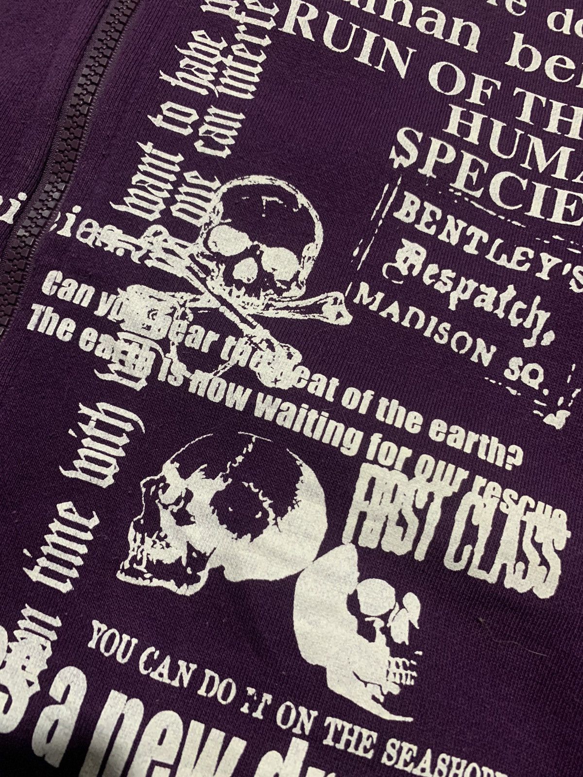 If Six Was Nine Bay Leaf skull cross punk fur hoodie rock style Size US L / EU 52-54 / 3 - 8 Thumbnail