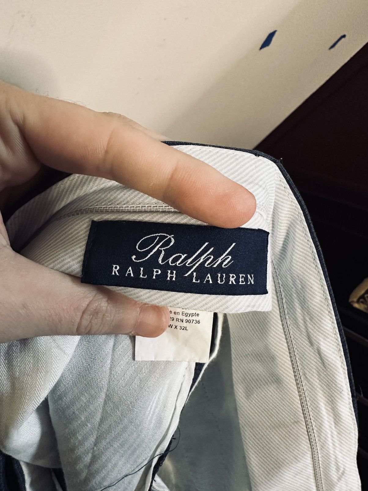RRL Ralph Lauren Double RL blue plaid Egyptian flat front pants trousers Size US 37 - 9 Thumbnail